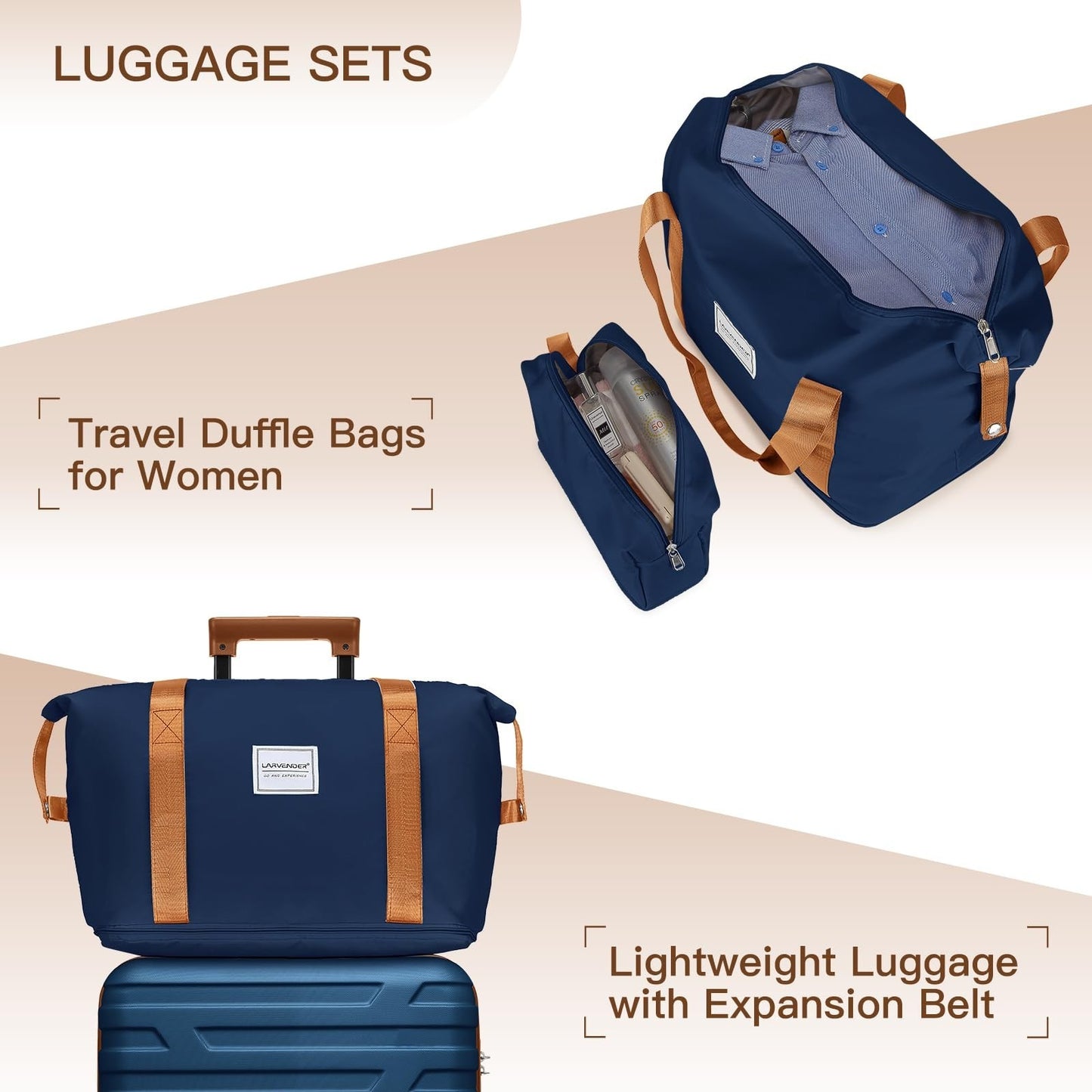 Expandable 6-Piece Luggage Set with Wheels, TSA-Approved, Lightweight Hardshell,5