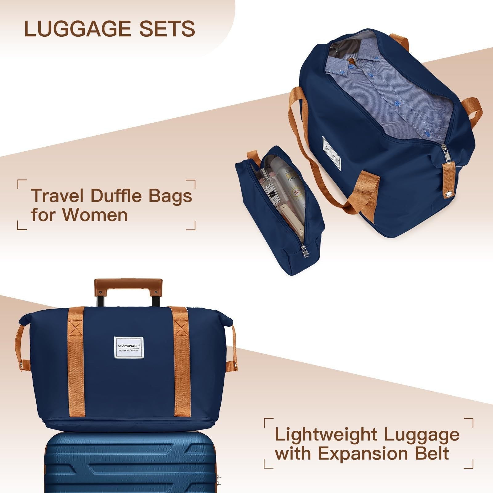 Expandable 6-Piece Luggage Set with Wheels, TSA-Approved, Lightweight Hardshell,5