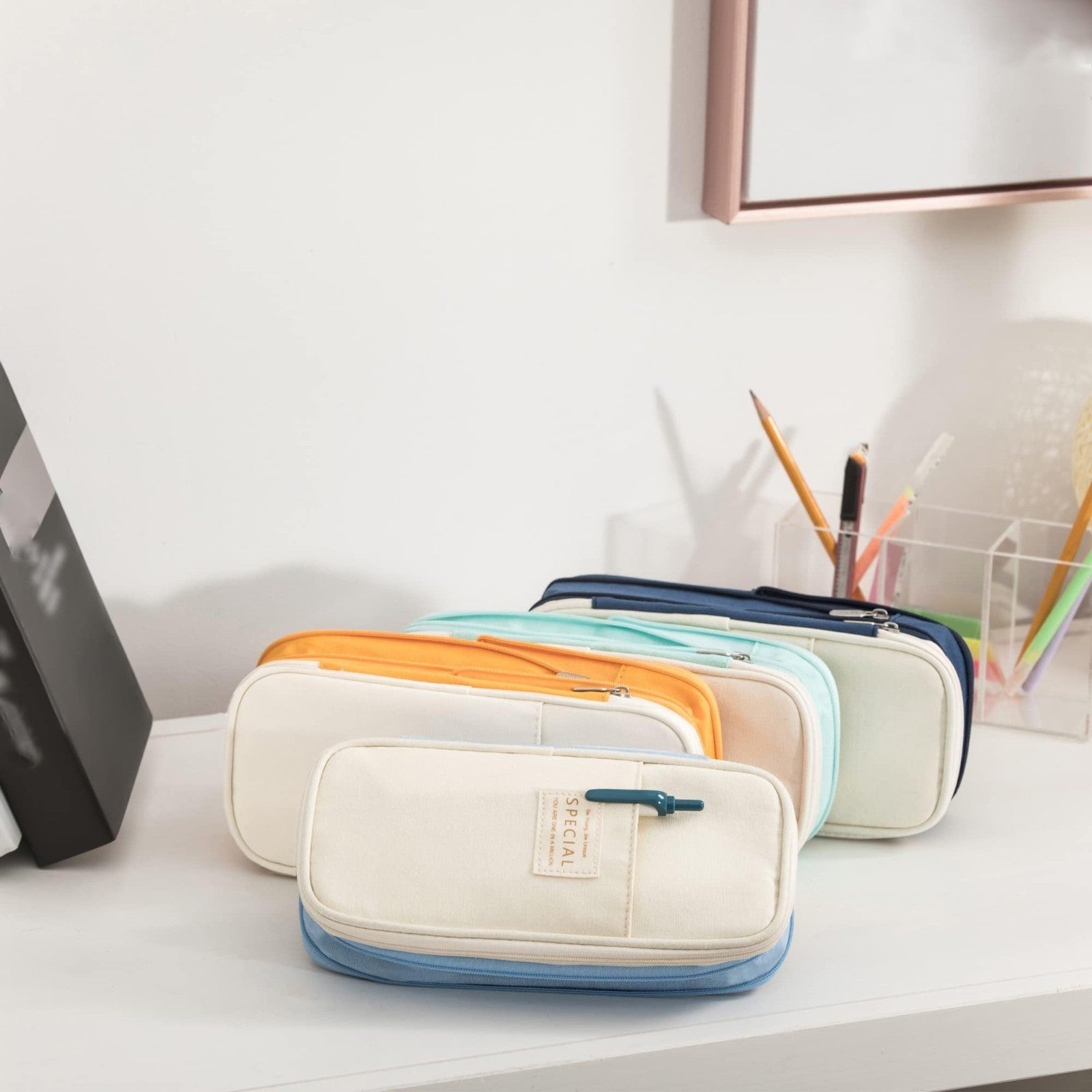 Large Storage Pencil Case with Zipper   Big Capacity Organizer Pouch for Office2