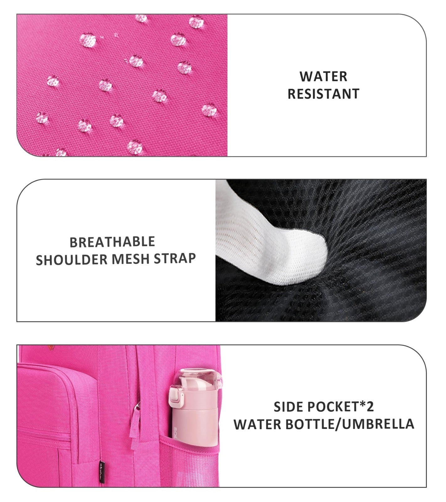 Solid Color Water Resistant Backpack for Girls & Women   School, College Bag (Ho4