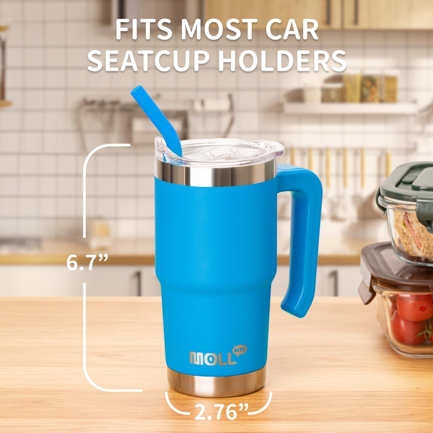 16 oz Stainless Steel Tumbler with Straw   Double Wall Insulated Travel Mug, Lid3