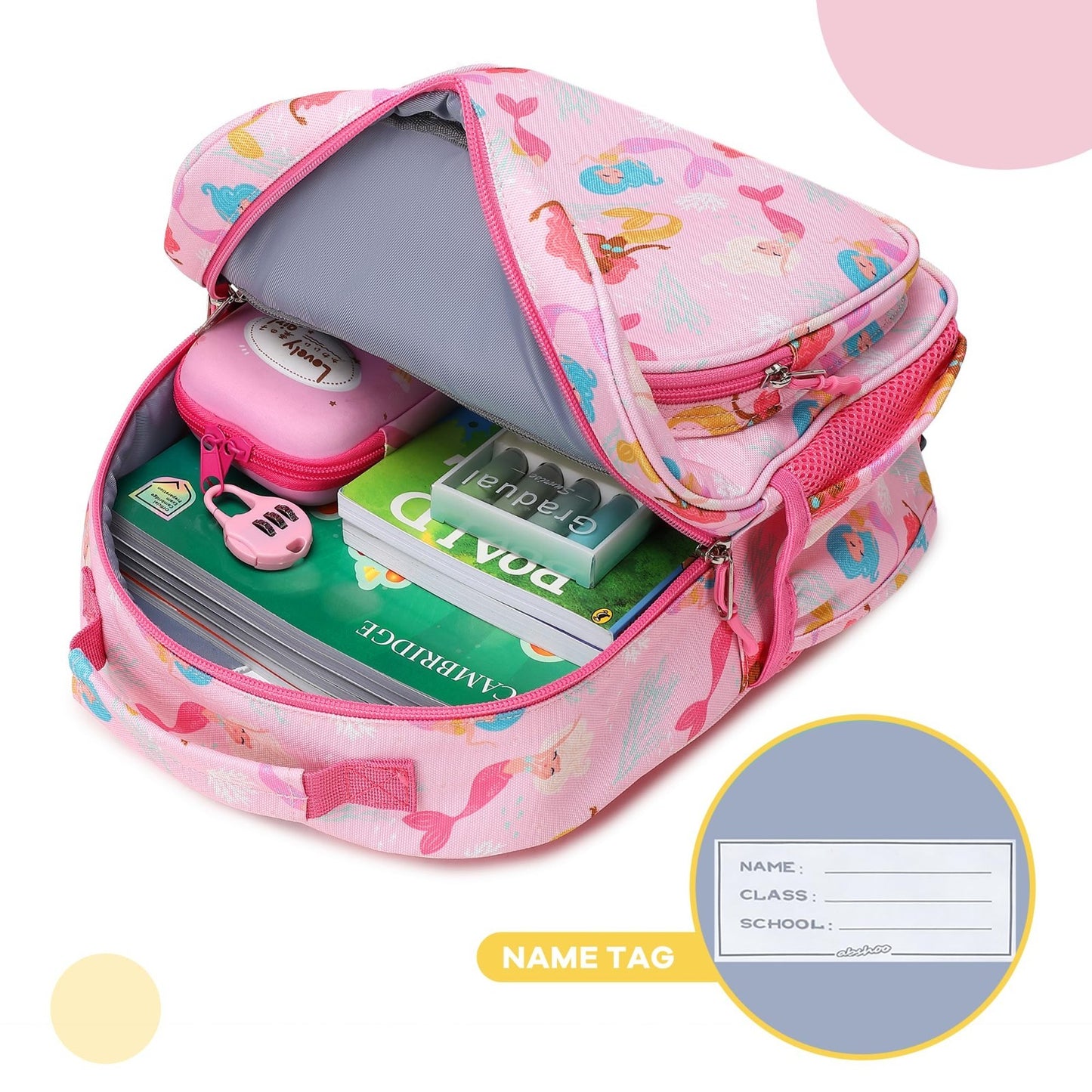 Cute Mini Toddler Backpack for Girls   Mermaid Pink Preschool Bookbag for Kids4