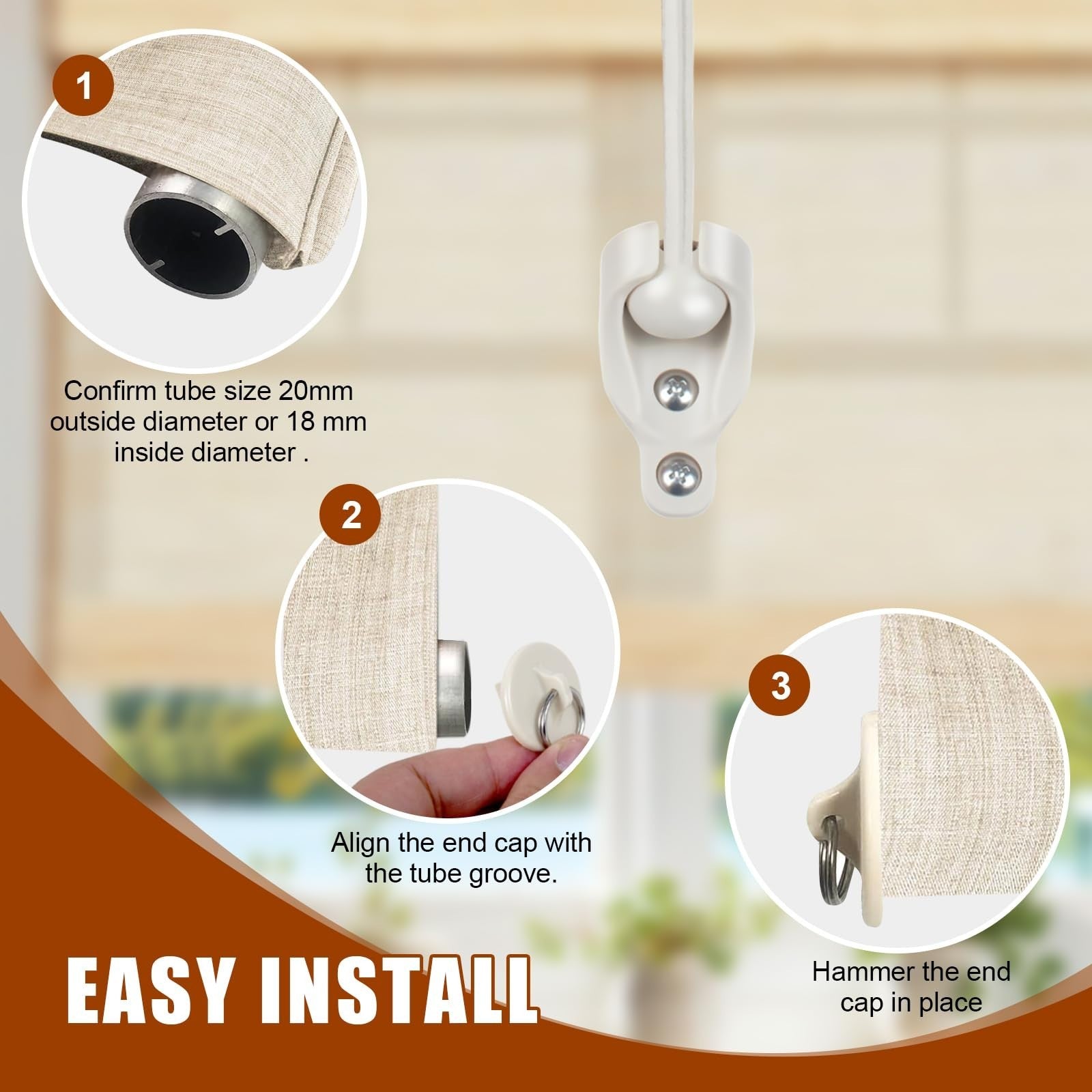 Outdoor Roller Shade Bungee Kit & End Cap, Weather Resistant, Coolaroo Blinds6