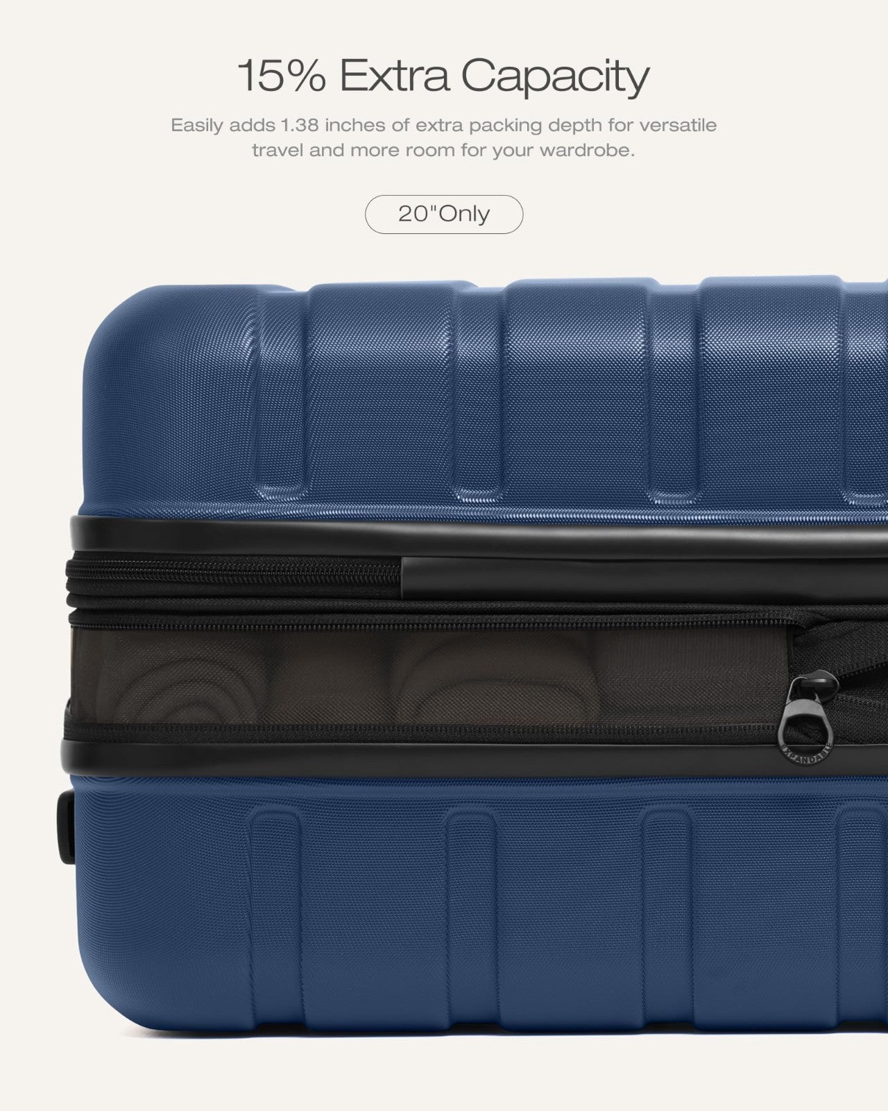 Lightweight 3-Piece Hardshell Luggage Set, Navy Blue, Expandable, TSA Lock, 360°4