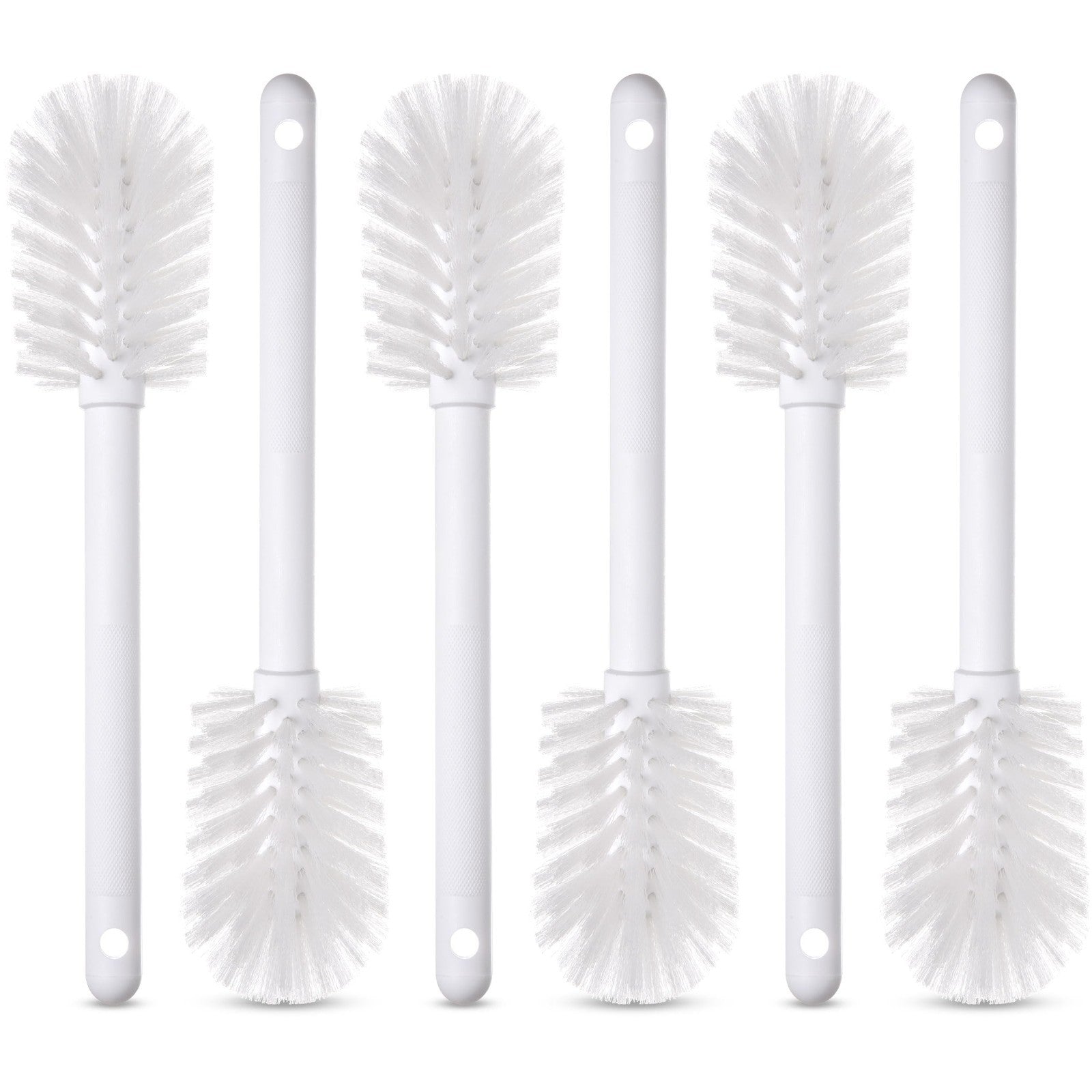 Dish Brush Set 6-Pack - 11" Nylon Head, Soak-Proof Handle, Food Residue Scraper1