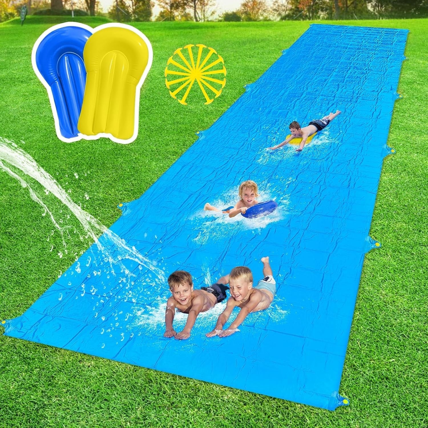 40FT Giant Slip Water Slide for Kids & Adults   Heavy Duty Backyard Summer Fun,0