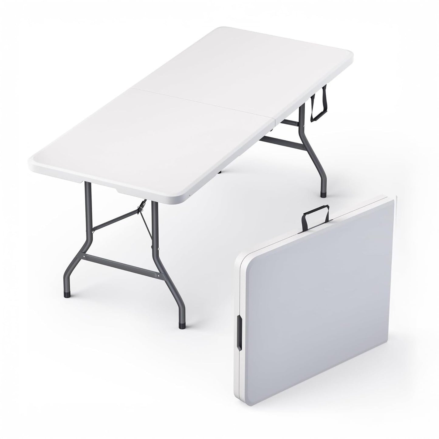 6FT Heavy Duty Folding Table with Handle - Portable for Parties, Weddings, Event1