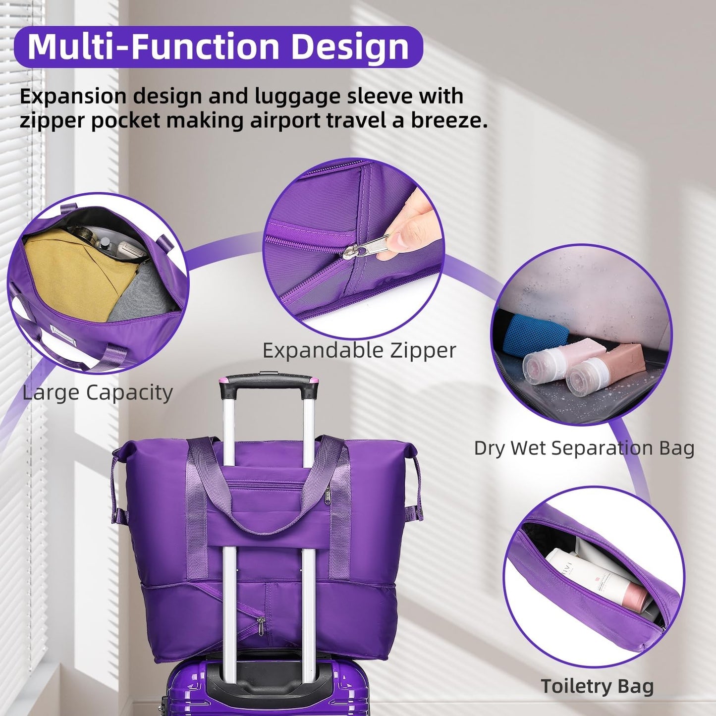 6-Piece Expandable Luggage Set, Lightweight Hardshell Suitcases, TSA Lock, 360°6