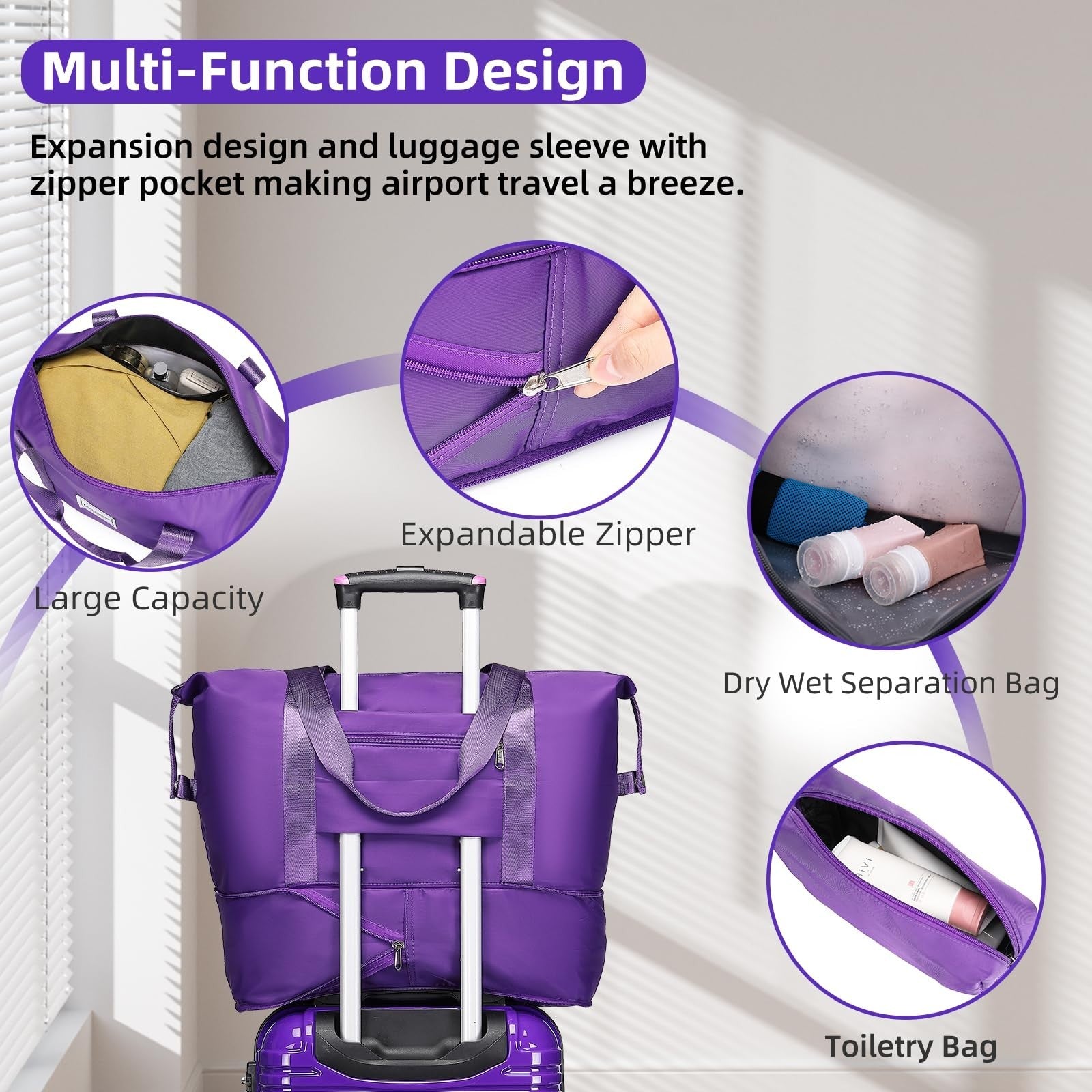 6-Piece Expandable Luggage Set, Lightweight Hardshell Suitcases, TSA Lock, 360°6