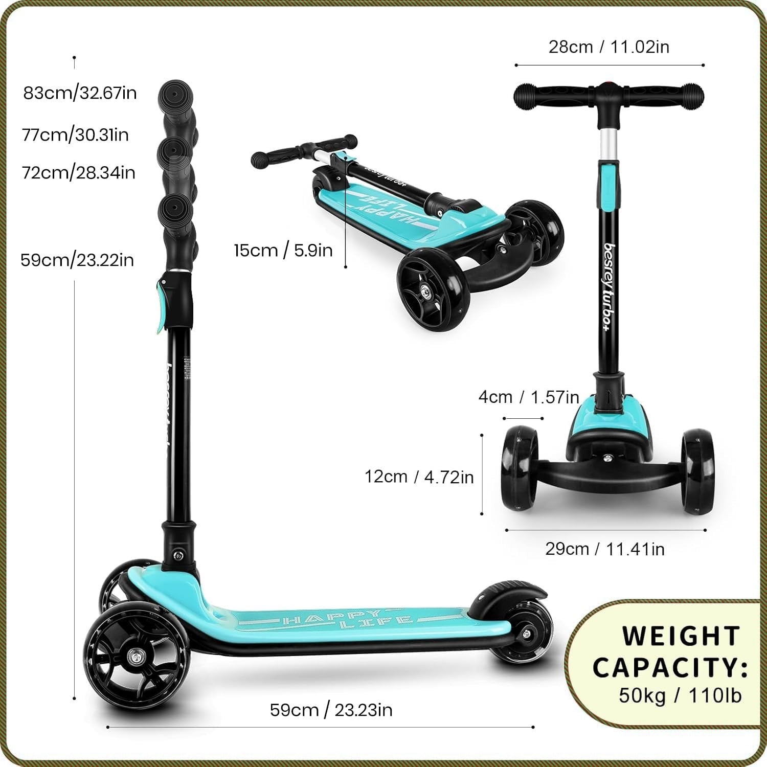 3-Wheel Kids Scooter Ages 3-10, Adjustable Height, Safe & Durable Design7