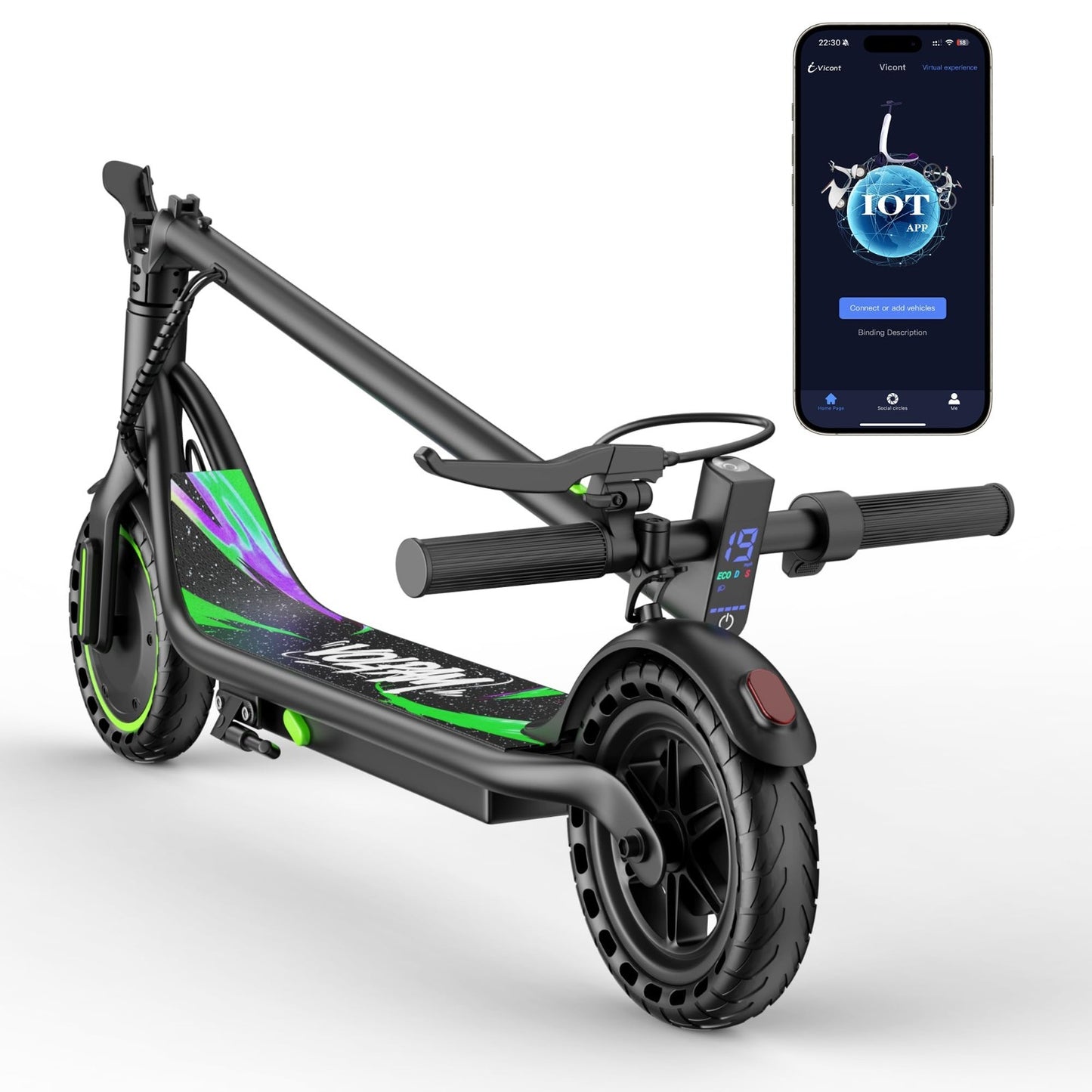 Powerful Electric Scooter 350W/500W Motor, 19MPH Speed, 21-28 Miles Range, Foldi1