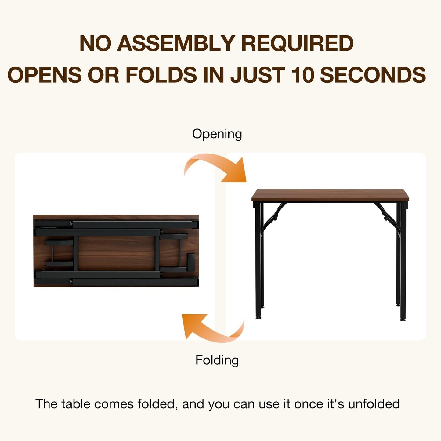 Compact Folding Desk - 35.8" Portable Office Table for Small Spaces, No Assembly2