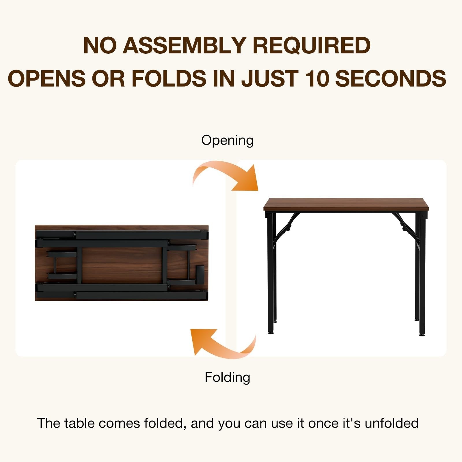 Compact Folding Desk - 35.8" Portable Office Table for Small Spaces, No Assembly2