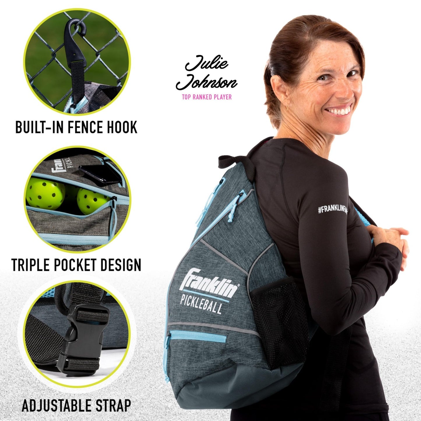 Pickleball Sling Bag Backpack - Lightweight, Durable, Adjustable Straps, Storage4