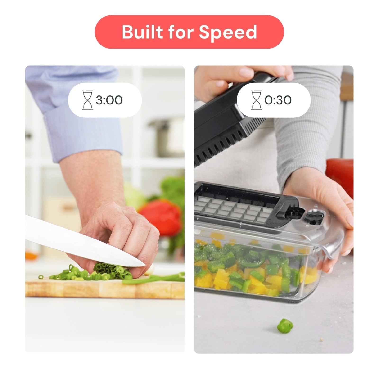 4 in 1 Vegetable Chopper & Spiralizer, Sharp Stainless Steel Slicer, Onion & Fru3