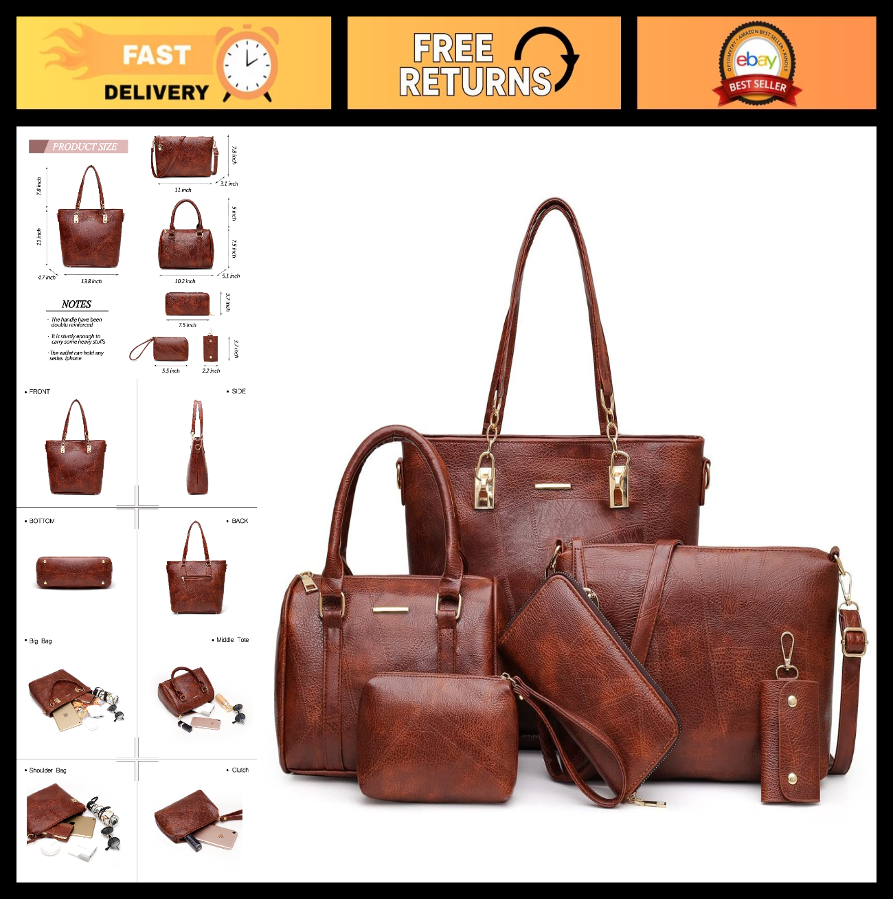 Stylish Designer Handbags for Women - Satchel Shoulder Tote Top Handle Purse0