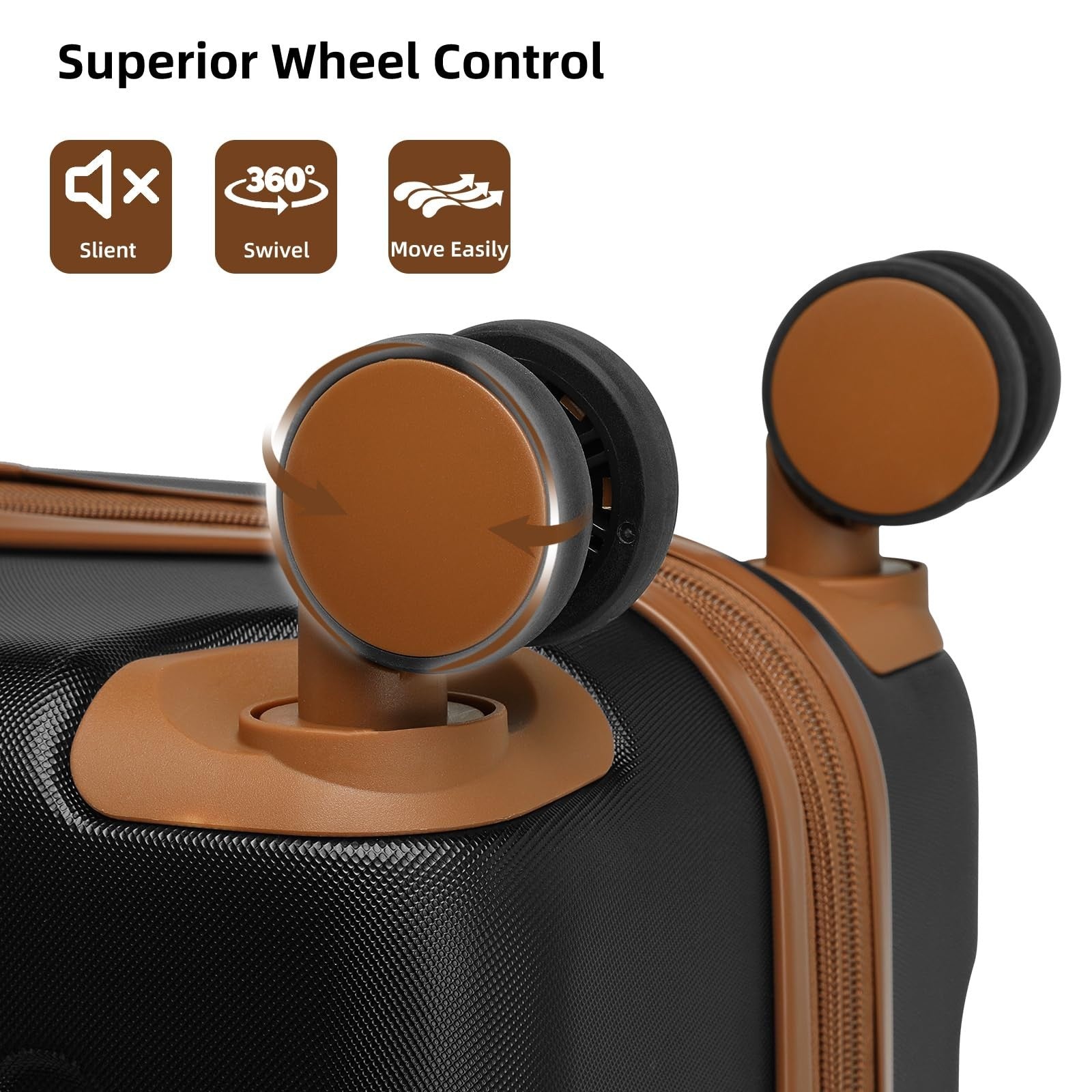 6-Piece Expandable Luggage Set, Lightweight Hardshell Suitcases, TSA Lock, 360°5