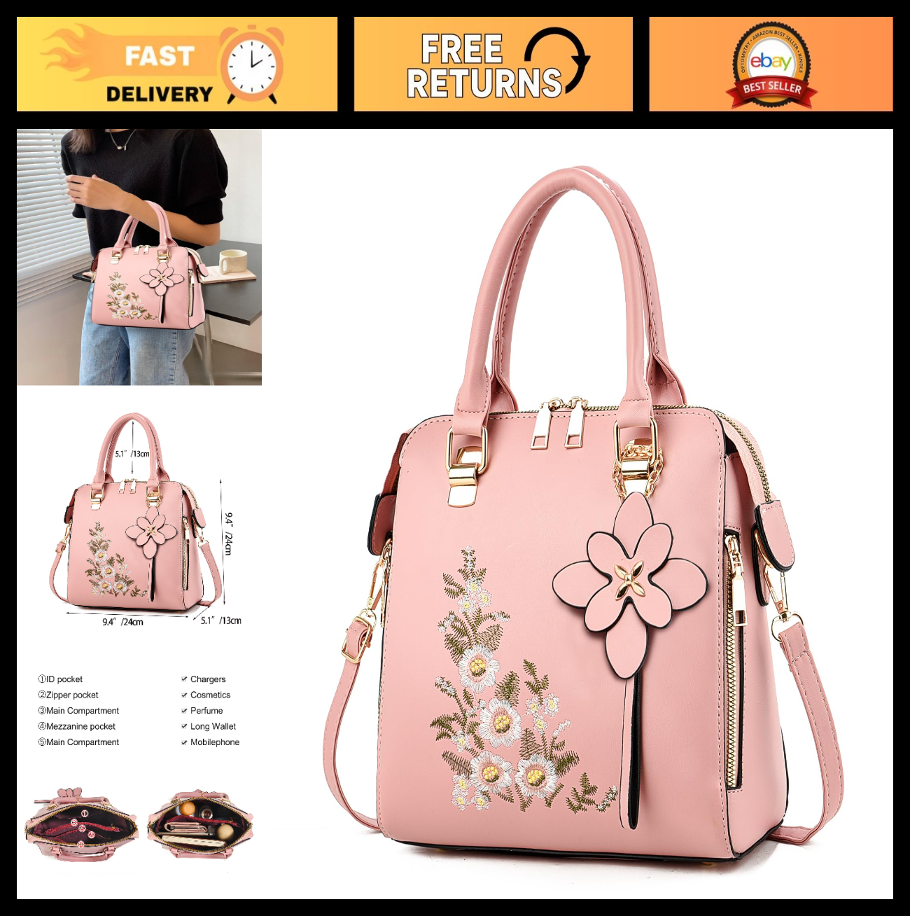 Vintage Embroidered Crossbody Purses for Women, Stylish Satchel Handbags0