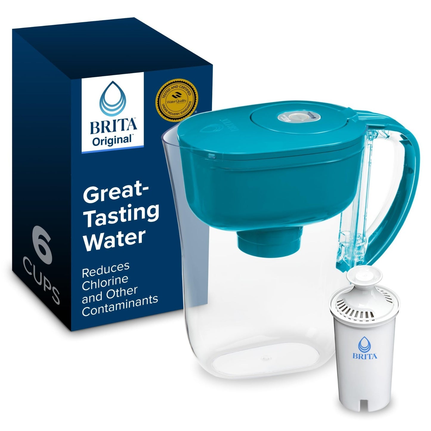 Water Filter Pitcher with SmartLight Indicator, BPA Free, 6 Cup Capacity, Eco Fr0