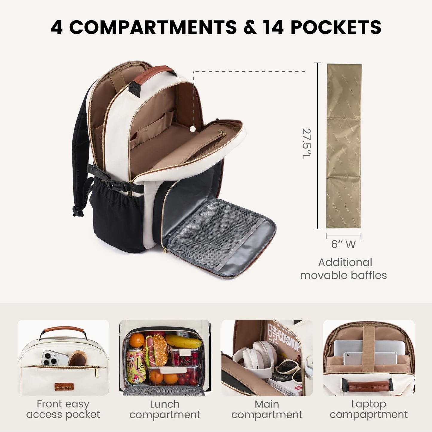 Insulated Lunch Backpack with Laptop Compartment, Waterproof Cooler Bag for Work3