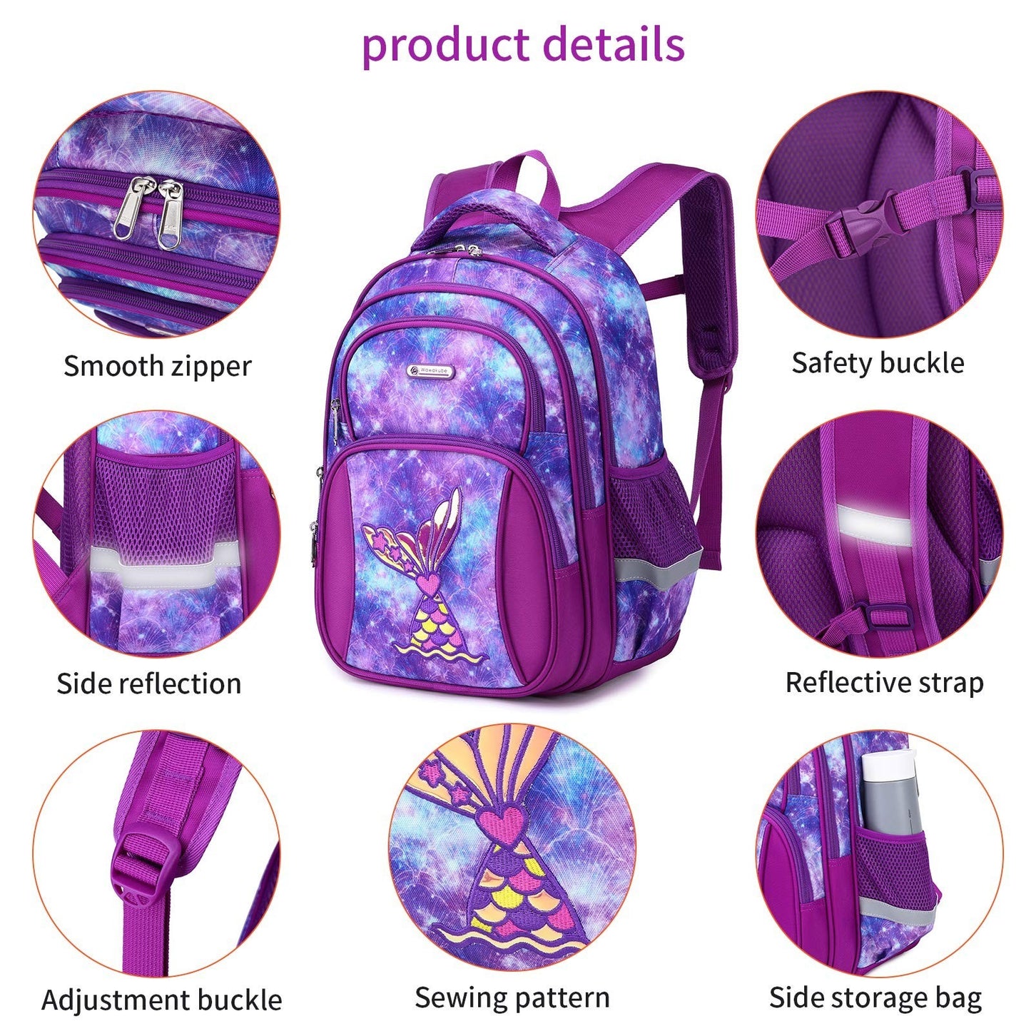 Girls 16in School Backpack for Ages 5 10, Durable Bookbag, Perfect Gift4