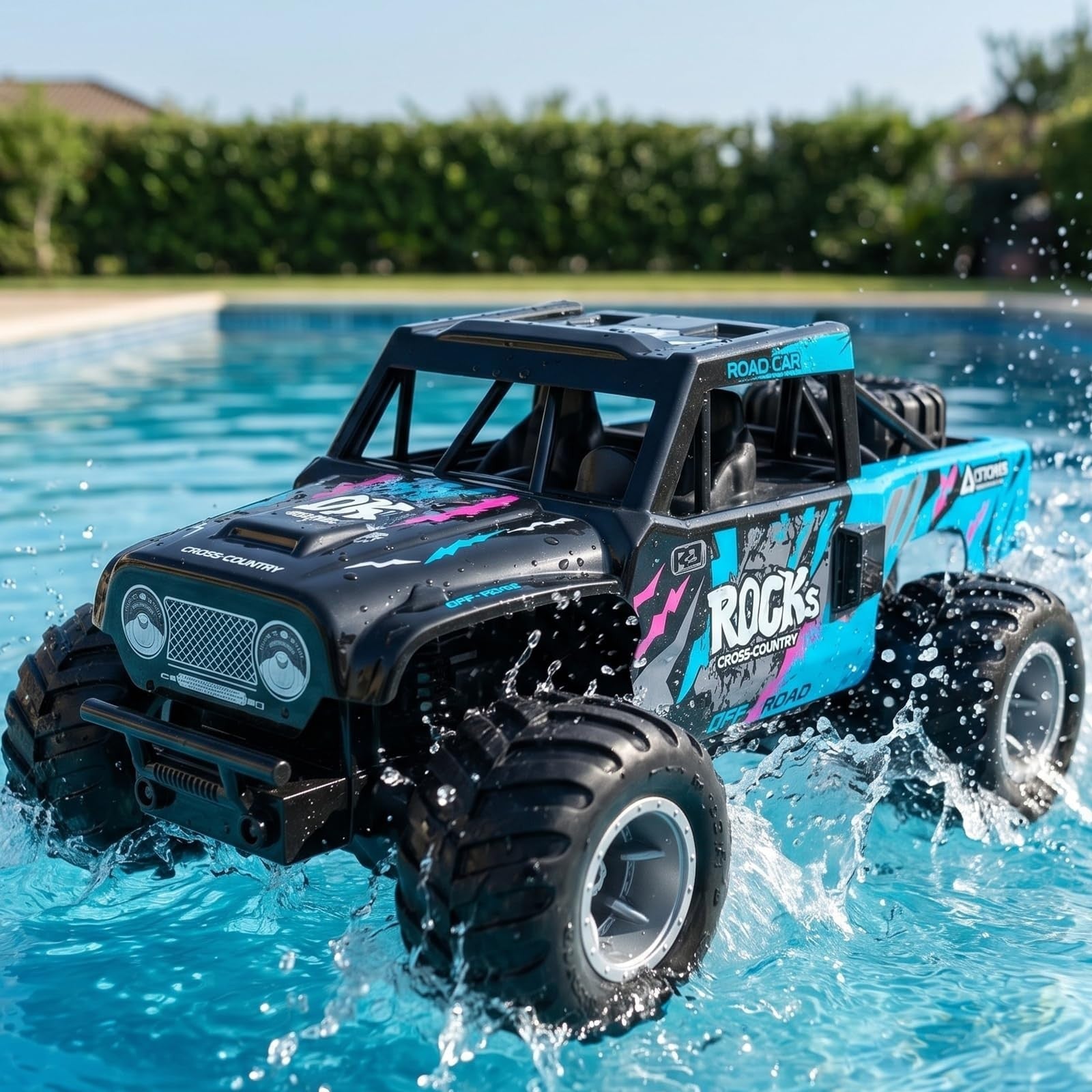 Amphibious Remote Control Car - Waterproof All Terrain RC Truck, 50+ Min Playtim1
