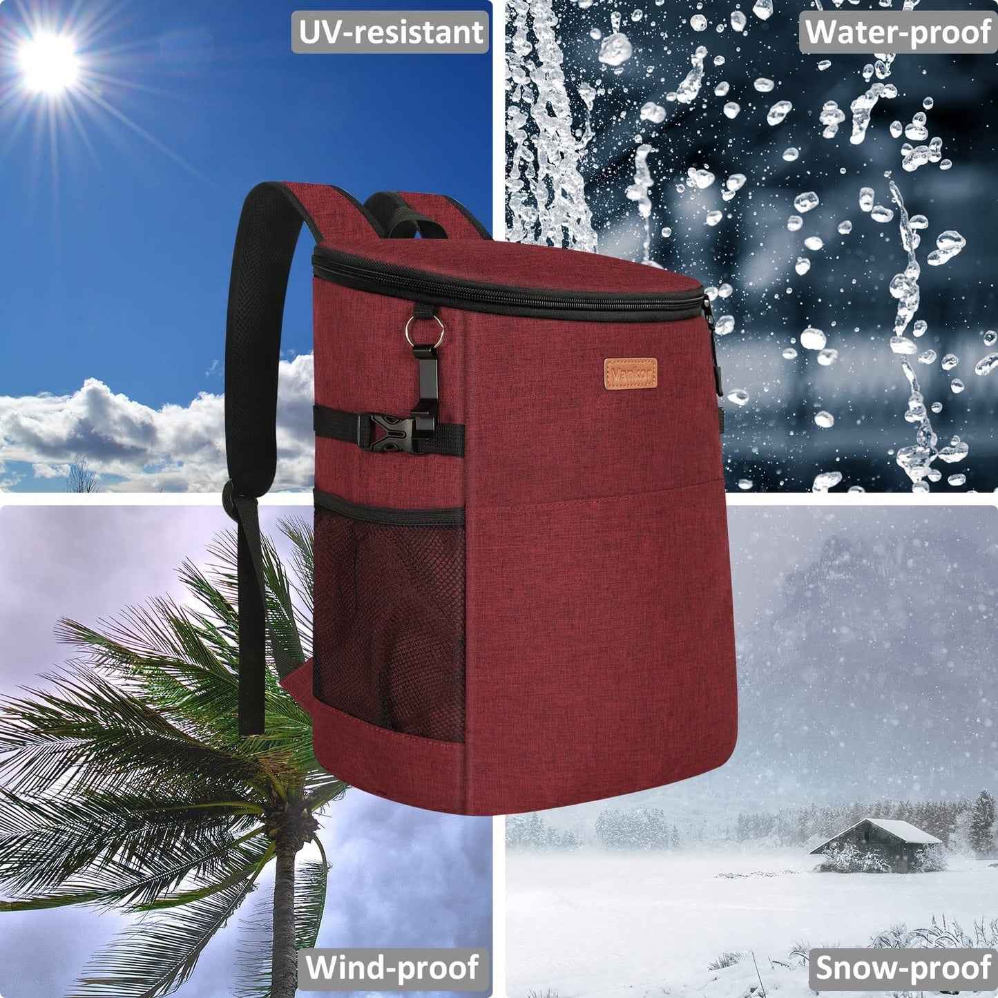 Insulated Camping Cooler Backpack - Holds 30-45 Cans, Waterproof, Leak-Proof for5