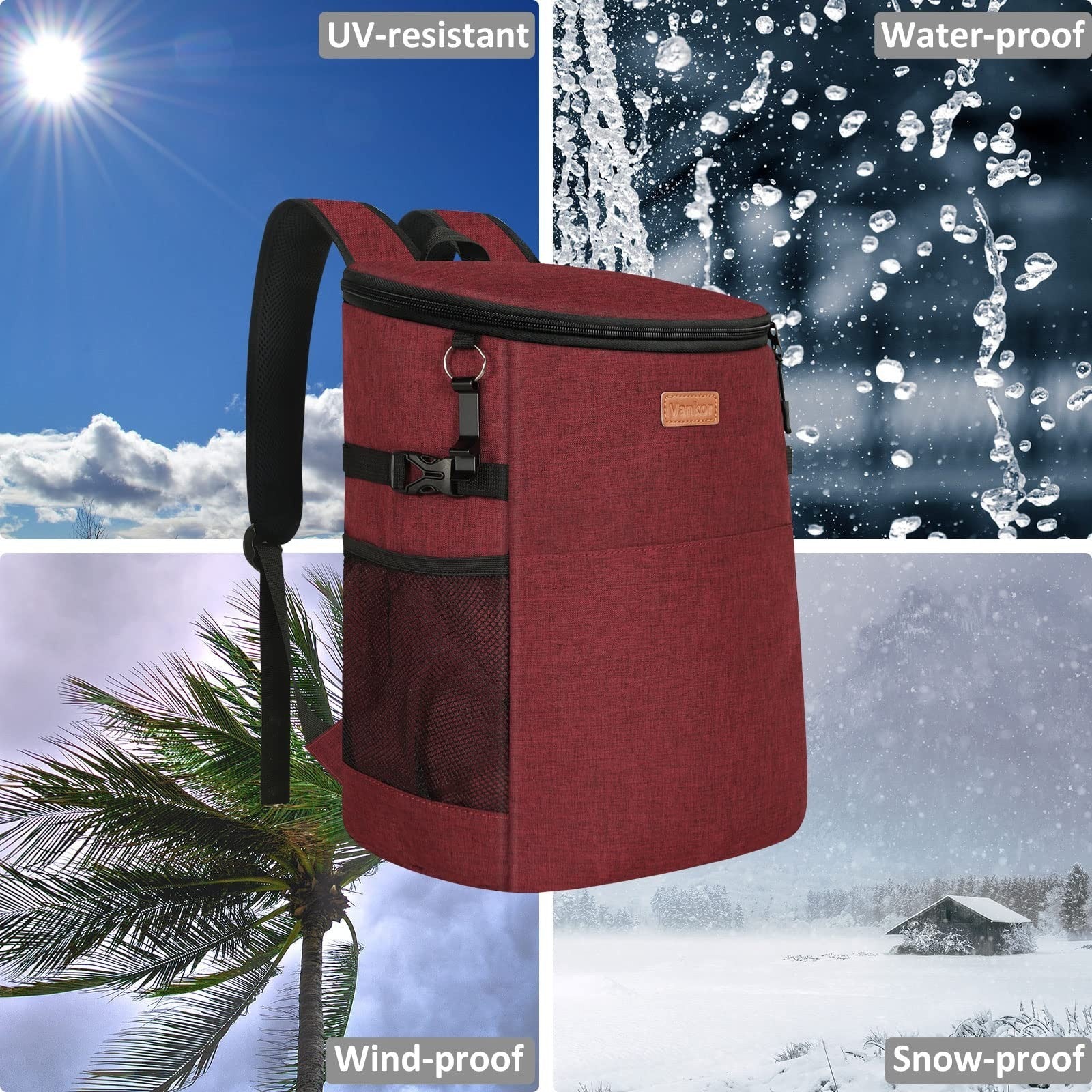 Insulated Camping Cooler Backpack - Holds 30-45 Cans, Waterproof, Leak-Proof for5