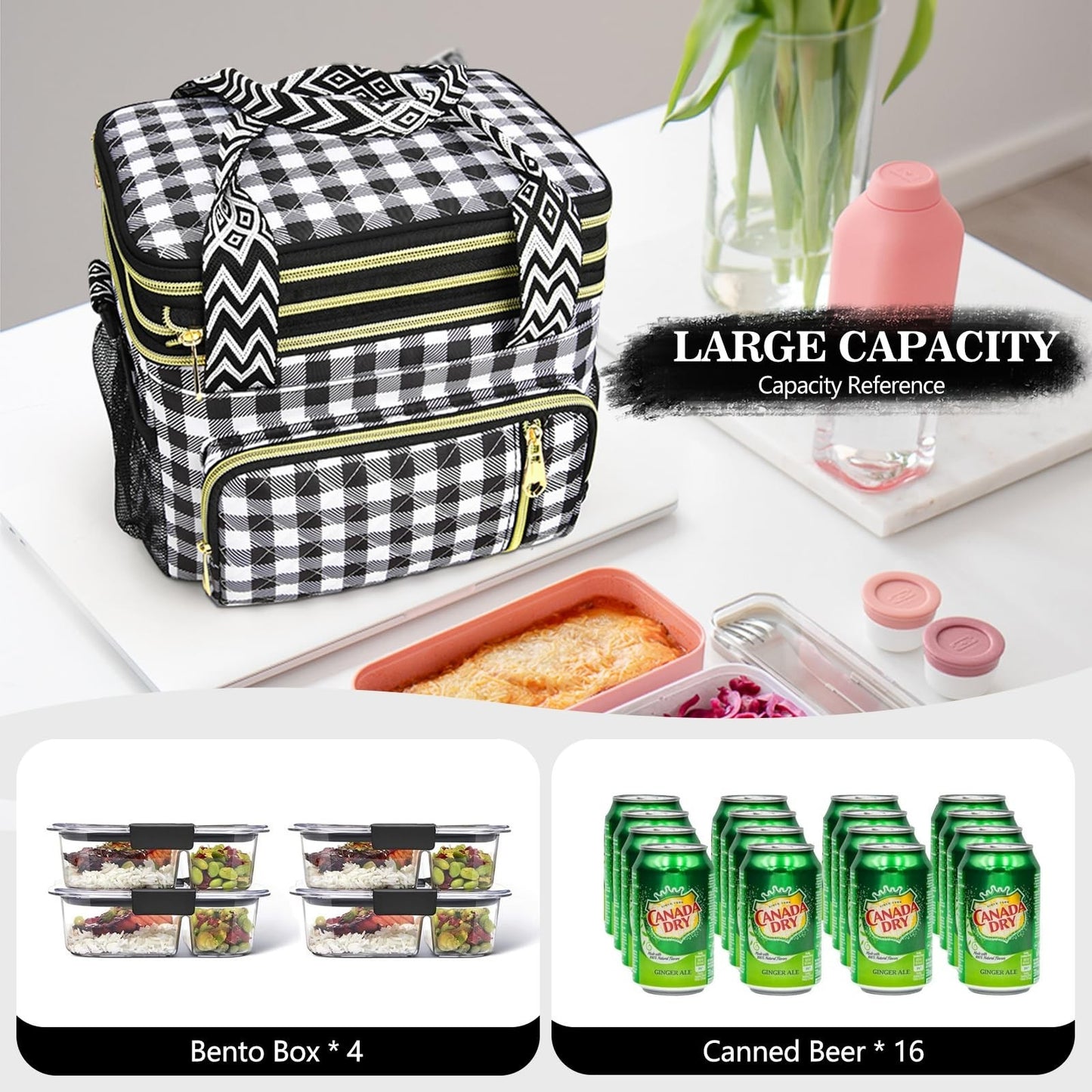 Expandable Insulated Lunch Bag - 16L Leakproof Cooler for Work/Travel/Picnics7