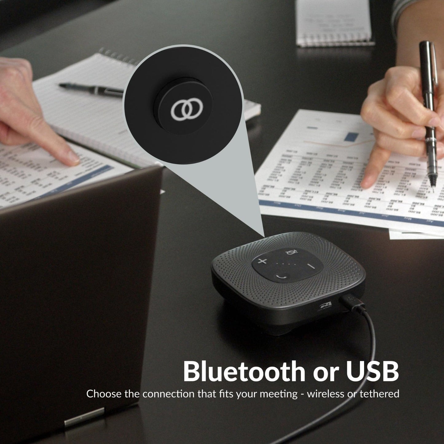 Conference Speakerphone   USB & Bluetooth, 360° Noise Cancelling Mic, 66 Ft Rang6