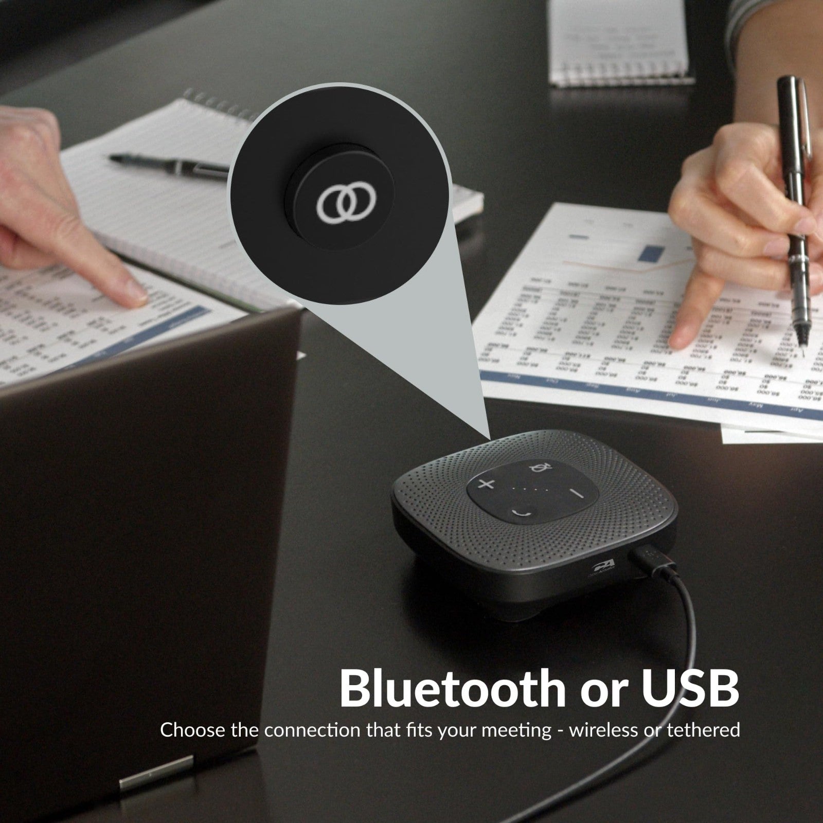 Conference Speakerphone   USB & Bluetooth, 360° Noise Cancelling Mic, 66 Ft Rang6