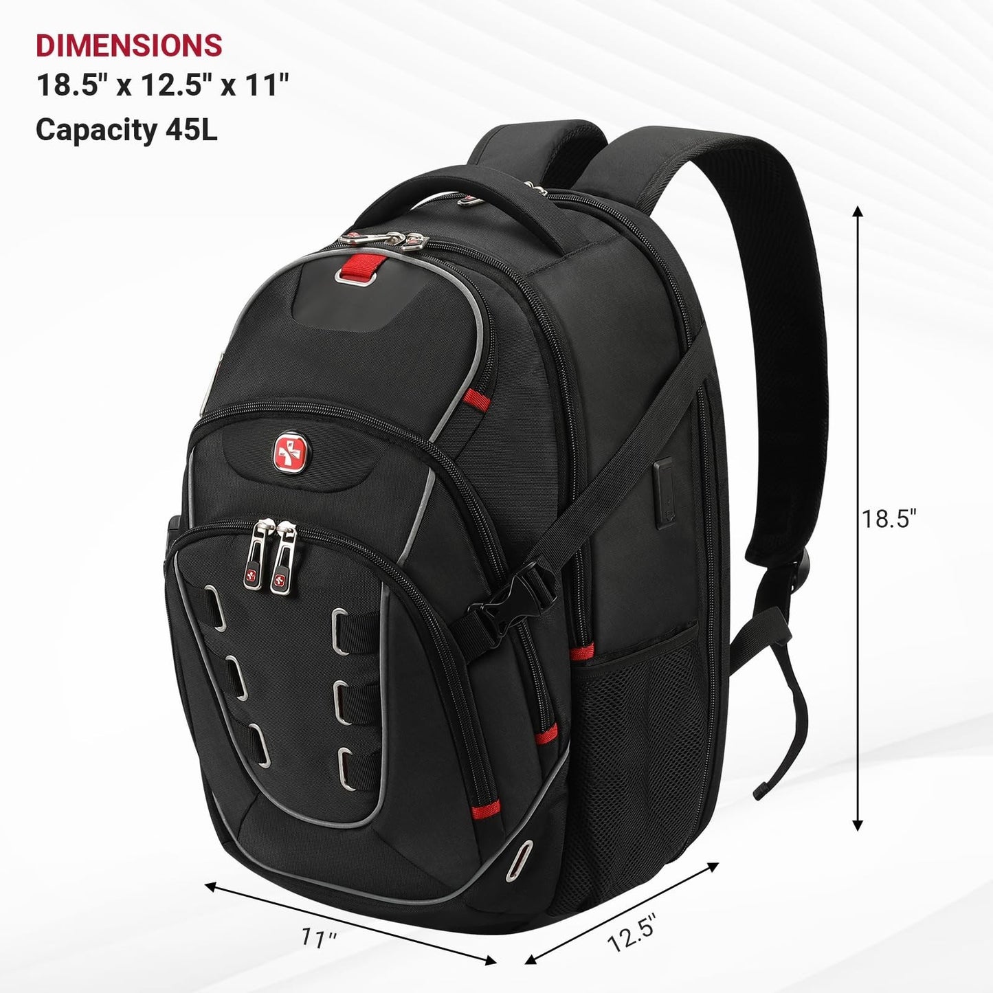 17.3" Laptop Backpack for Men   USB & Type C Charging, TSA Friendly, Travel Busi6