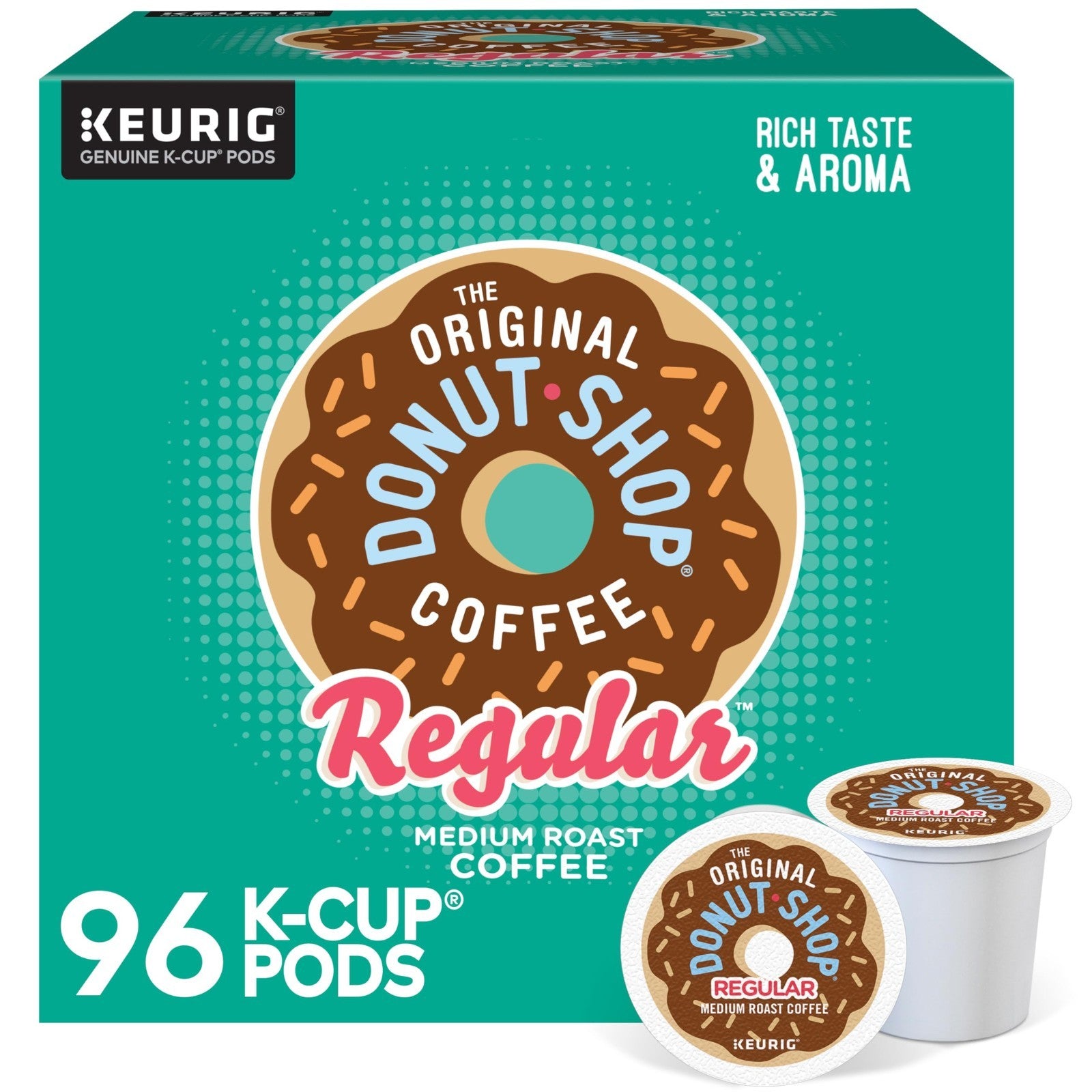 Medium Roast Coffee Pods, Single Serve K Cup Pods, 96 Count, Donut Shop Style1