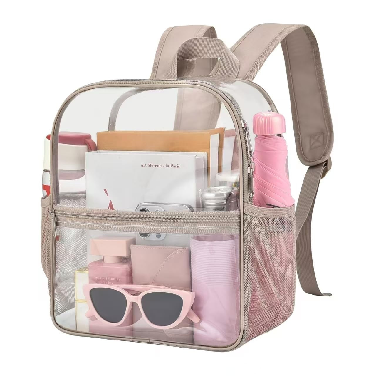 Clear Stadium Backpack, Transparent Bag for Concerts & Sports, Waterproof PVC, A1