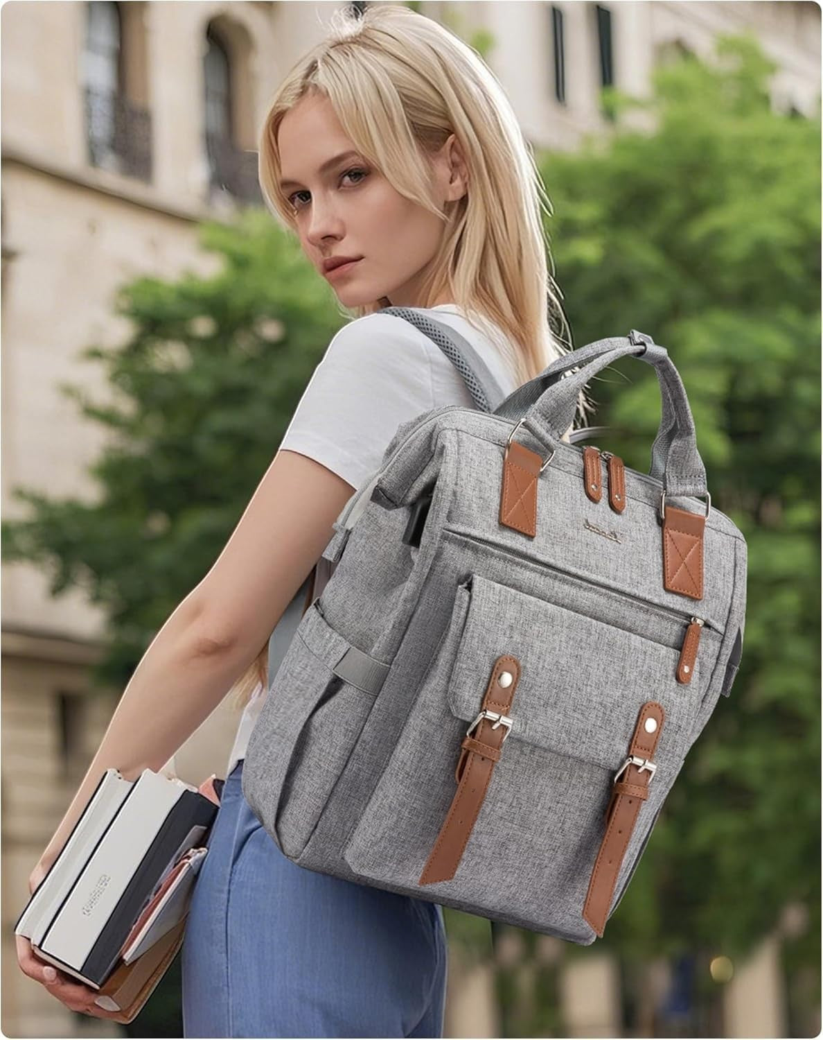 Stylish 15.6" Laptop Backpack for Women   Work, Travel, School, Casual Daypack,6
