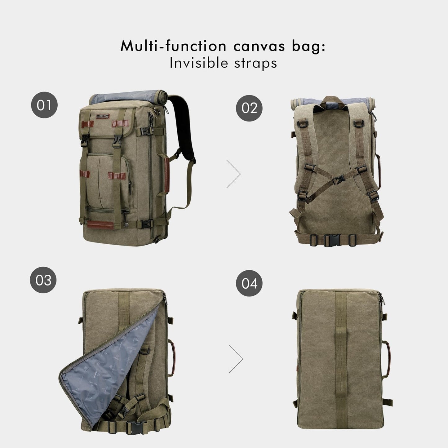 Vintage Canvas Travel Backpack for Men, Stylish Laptop Bag, Durable & Spacious3