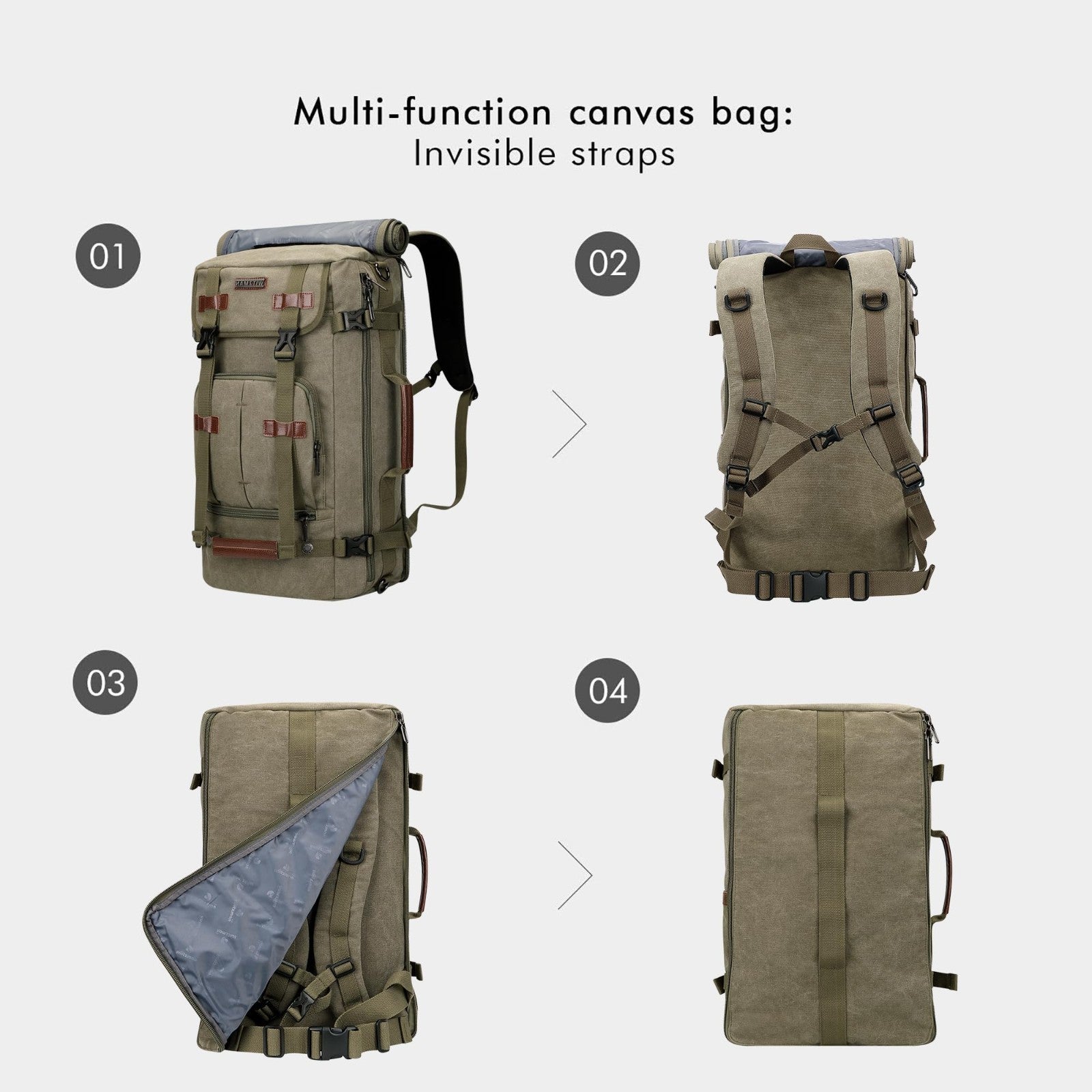Vintage Canvas Travel Backpack for Men, Stylish Laptop Bag, Durable & Spacious3