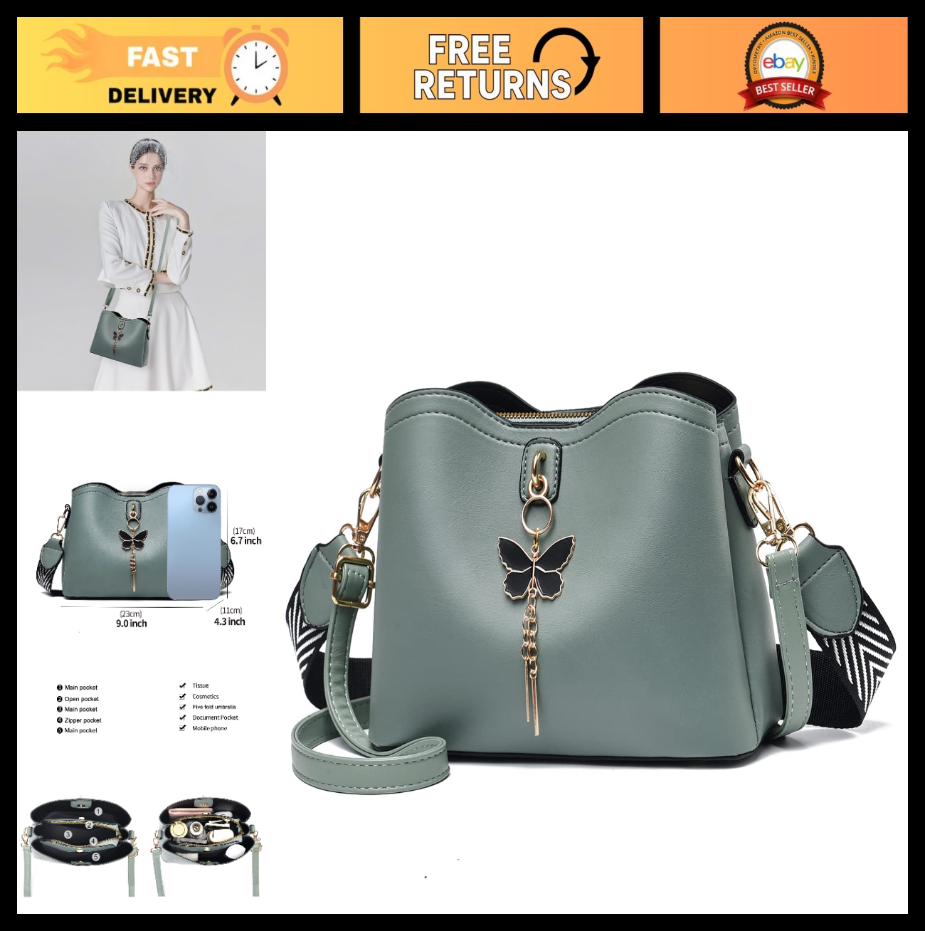Stylish Lightweight Crossbody Bag for Women & Teens - Fashionable Handbag Purse0