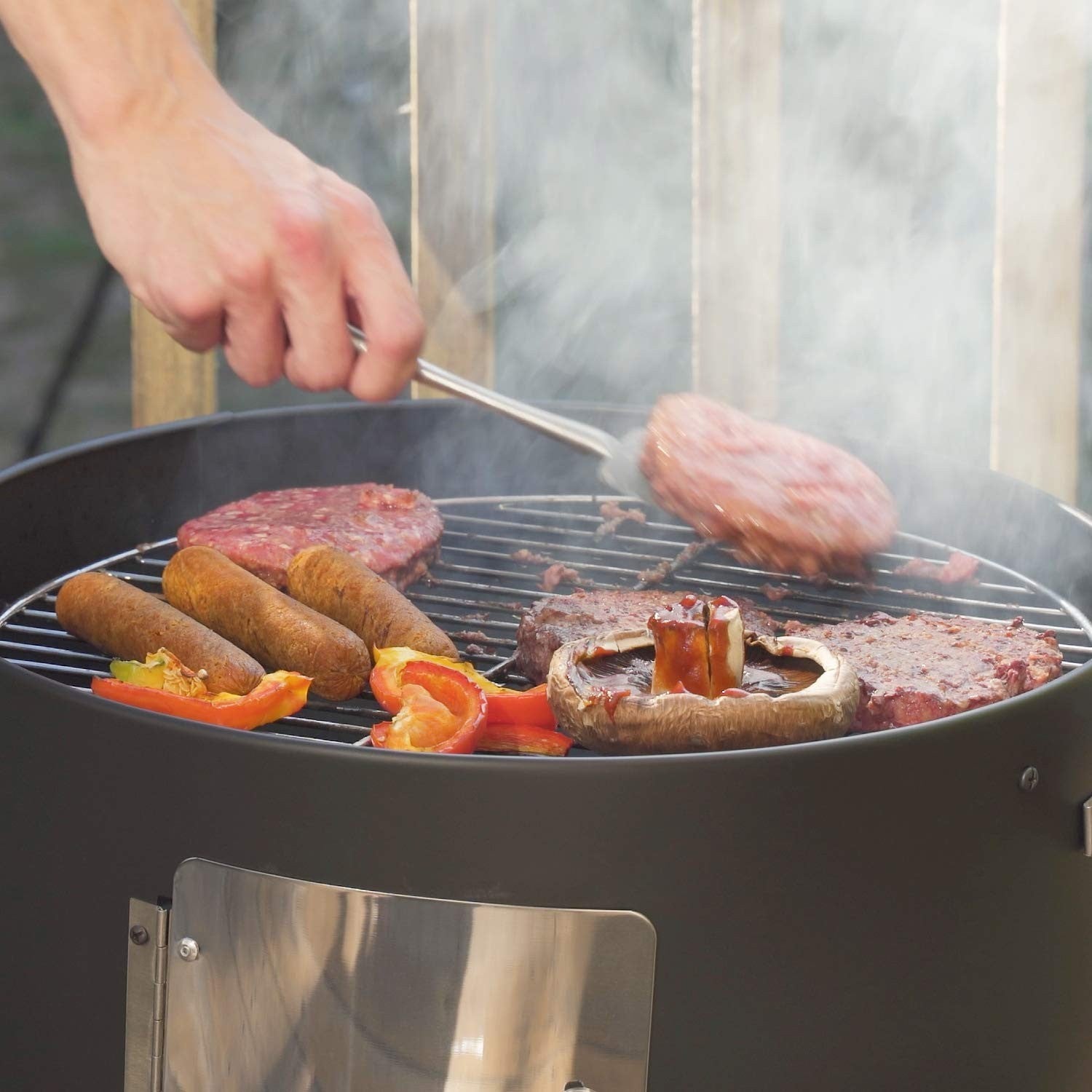17 Inch Vertical Charcoal Smoker - Heavy Duty Round BBQ Grill for Outdoor Cookin4