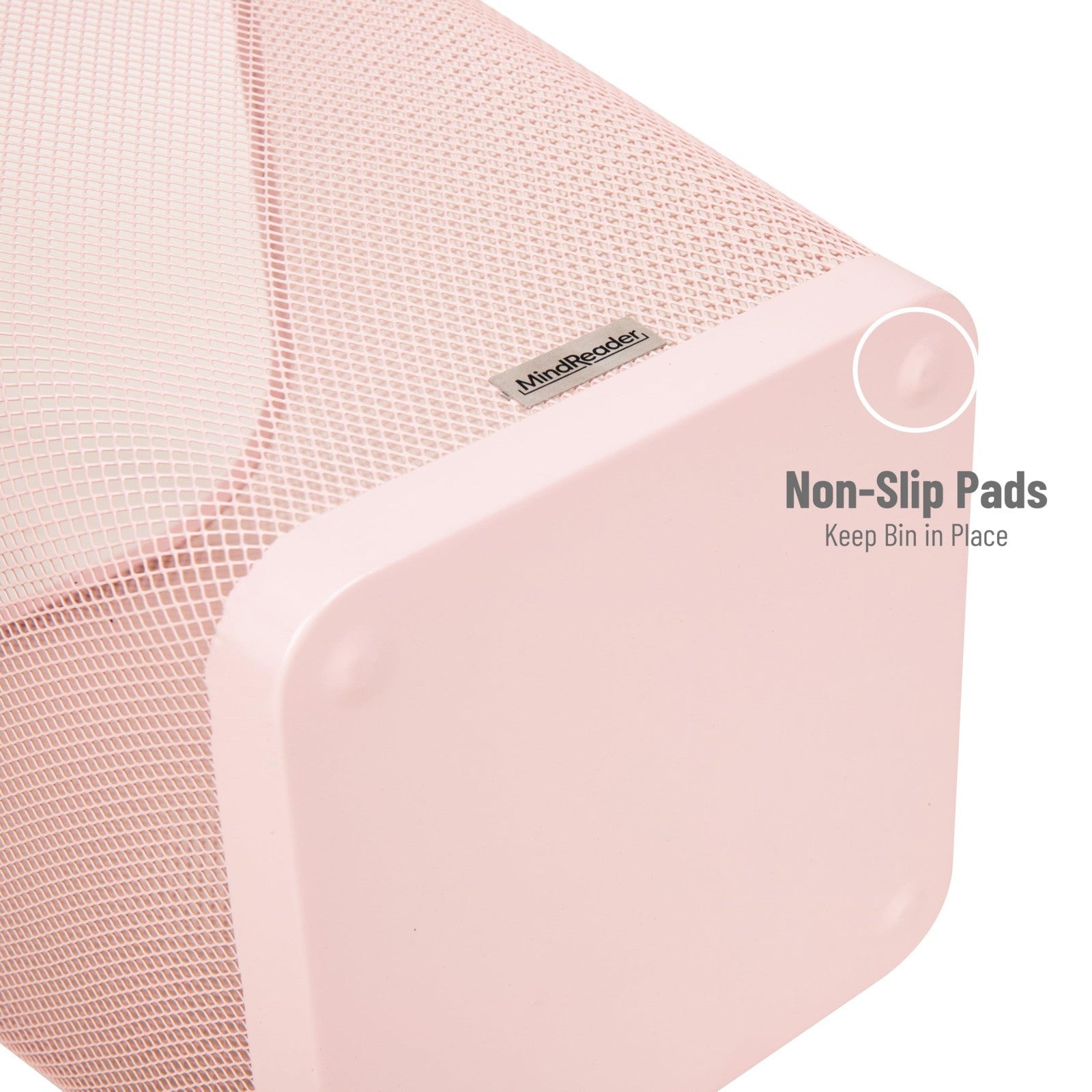 Pink Mesh Trash Can Set of 2, 5 Gallon, Stylish Waste Bins for Home Office4