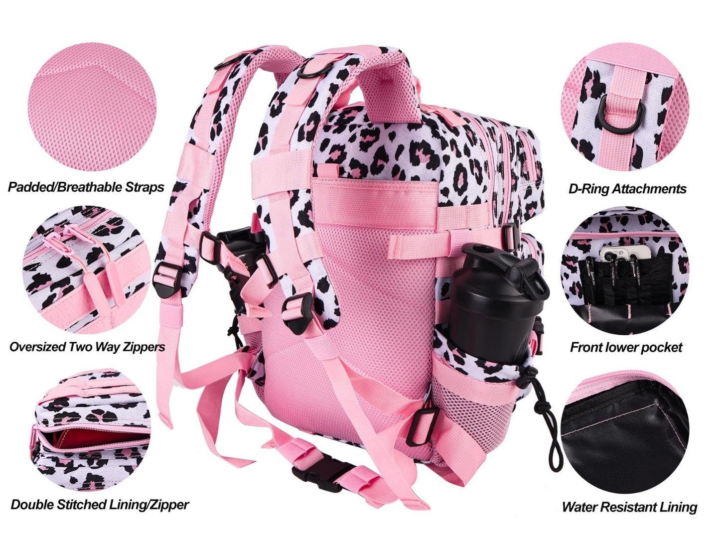 Tactical Military Backpack 25L/35L Army Assault Pack Rucksack with Bottle Holder3
