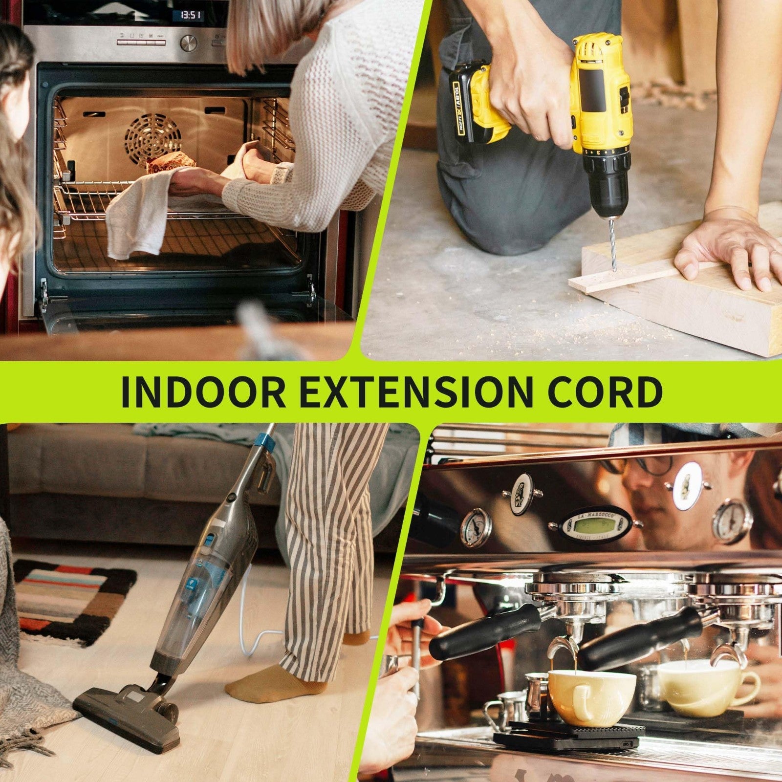 10FT 16/3 White Extension Cord (2 Pack)   Indoor Use for Appliances & Electronic6