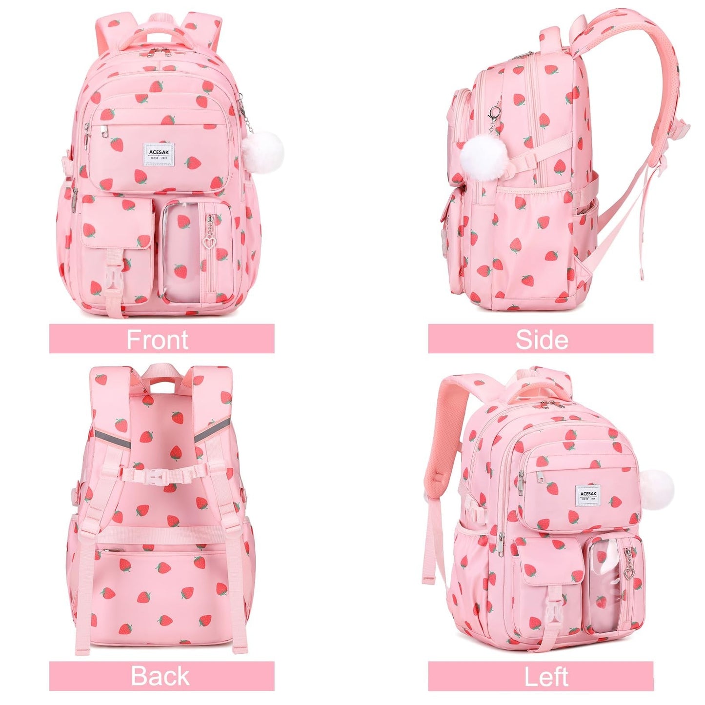 Stylish Girls Backpack Set with Tote, Crossbody Bag, Lunch Bag & Pencil Pouch  5