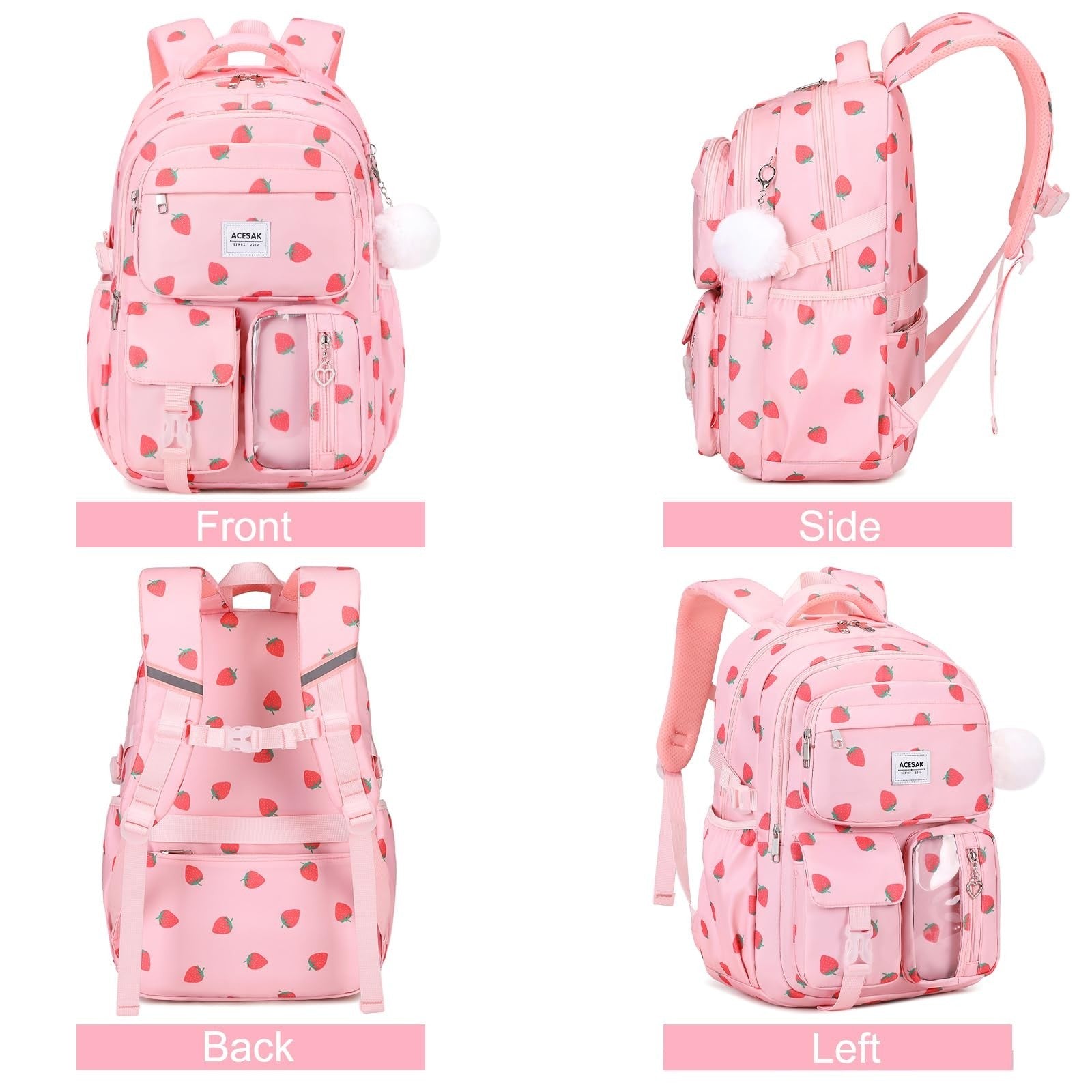Stylish Girls Backpack Set with Tote, Crossbody Bag, Lunch Bag & Pencil Pouch  5