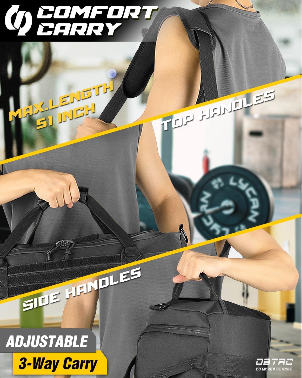 Tactical Gym Bag 40L - Heavy Duty Duffle with Adjustable Strap for Fitness & Tra5