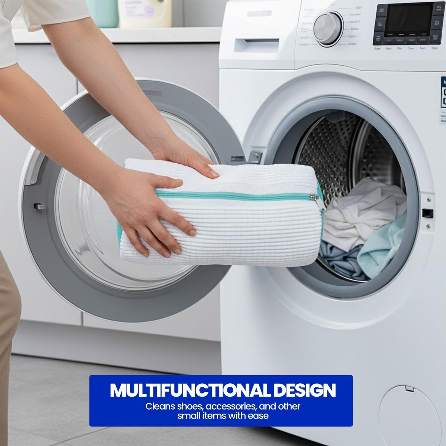 Shoe Washing Machine Bag for Sneakers - 360° Microfiber Laundry Protector, 2-Pac4