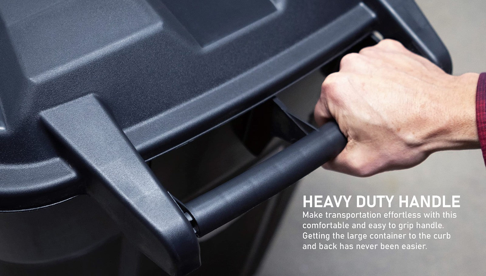 32 Gallon Wheeled Outdoor Trash Can with Snap Lock Lid & Heavy-Duty Handles - 23