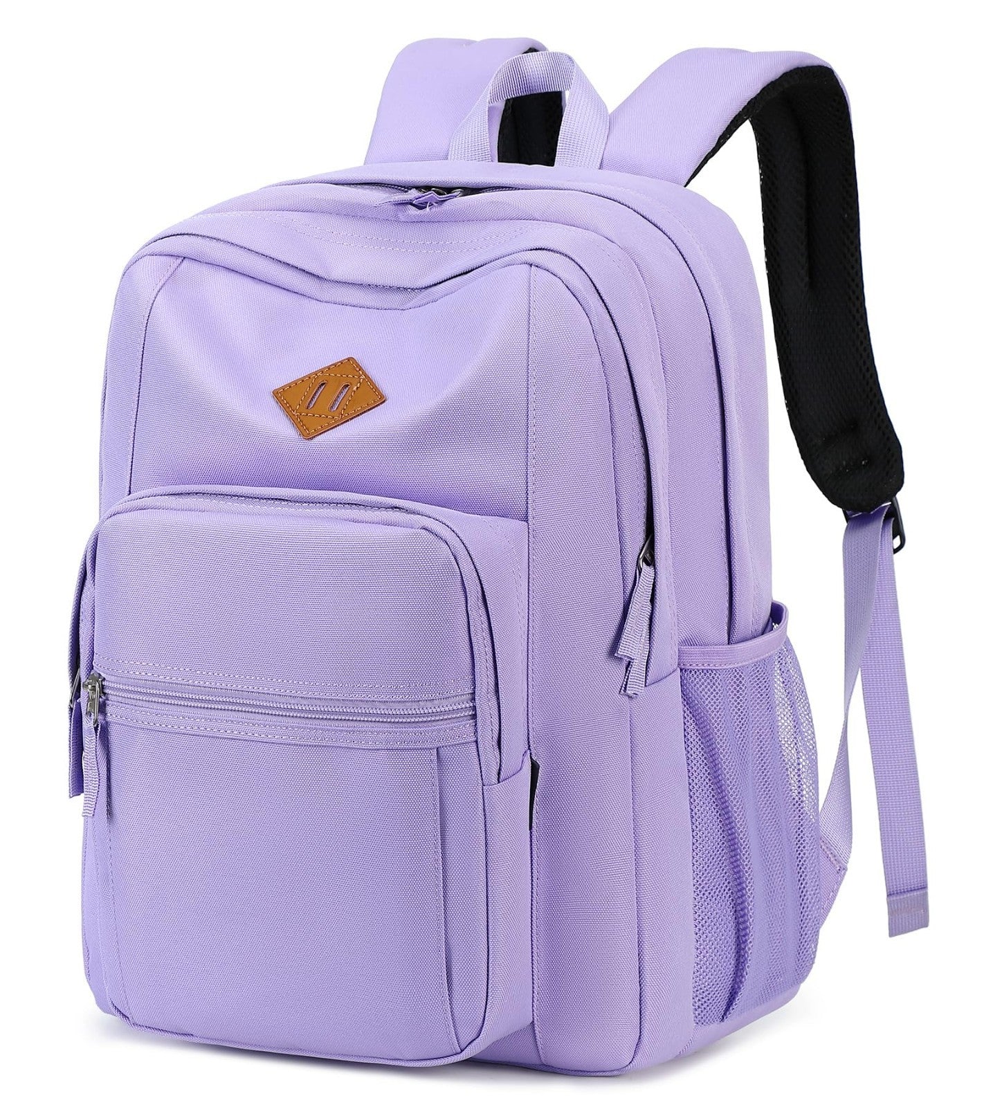 Solid Color Backpack for Girls & Women   Water Resistant School Bag   Light Purp1