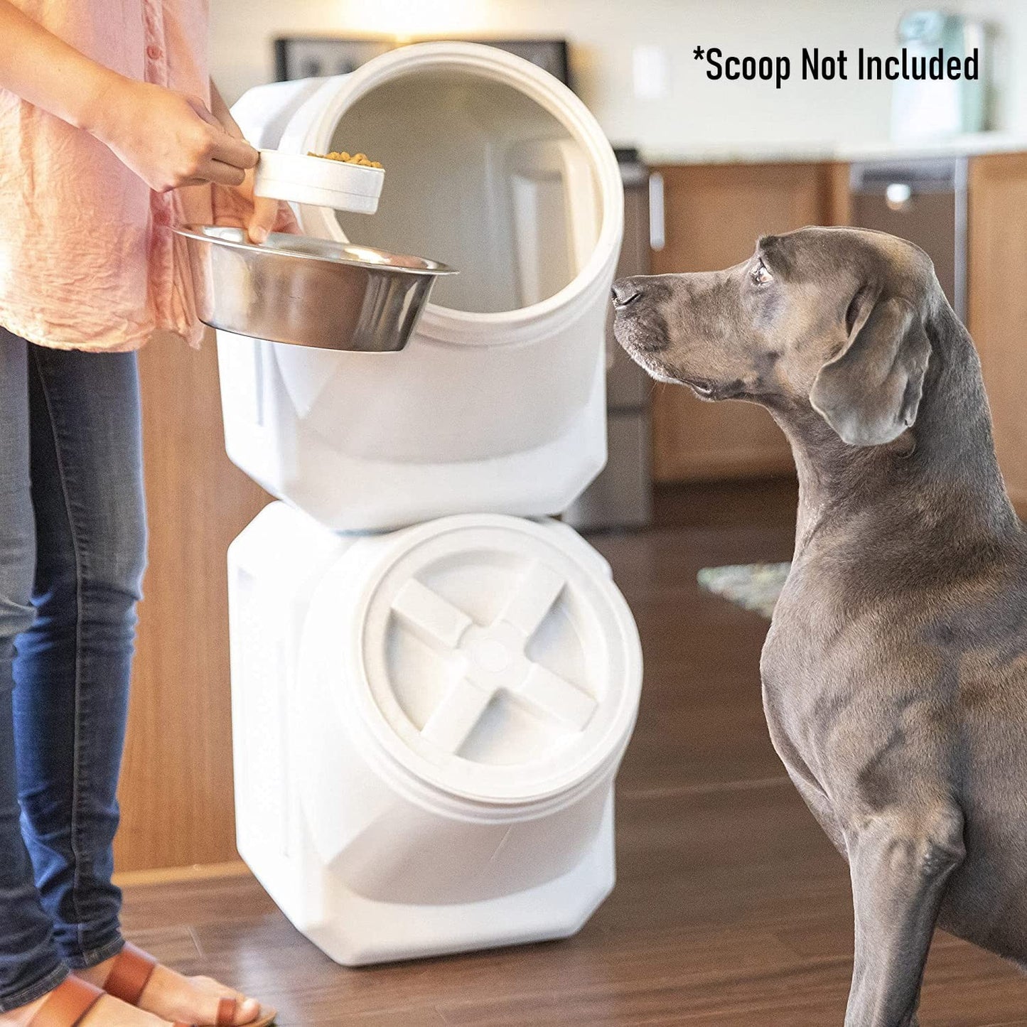 Airtight Stackable Pet Food Storage Container - Holds Up to 60lbs, Durable & Sec2