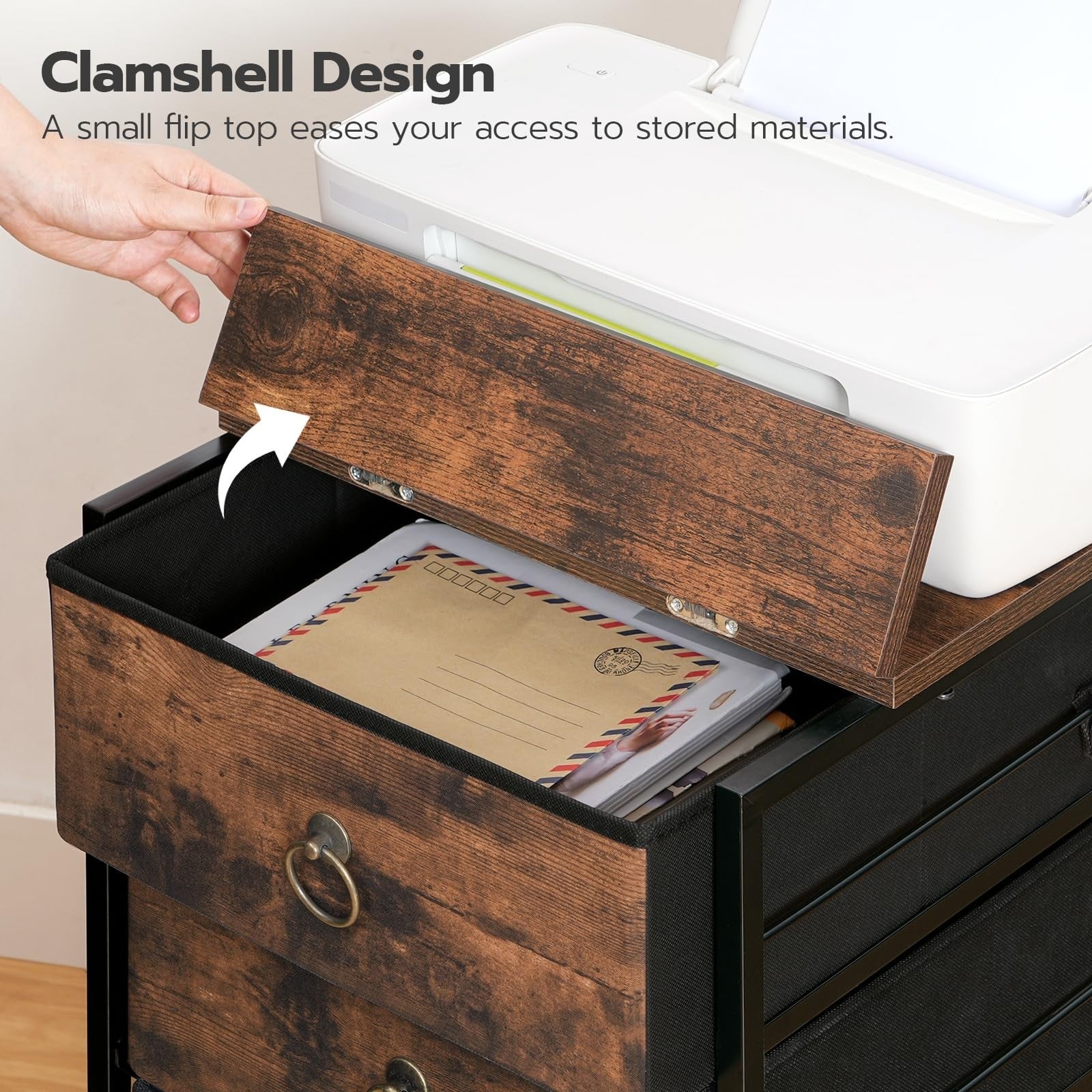 Mobile File Cabinet with 3 Drawers, Rolling Under Desk Cart for Home Office, Rus5